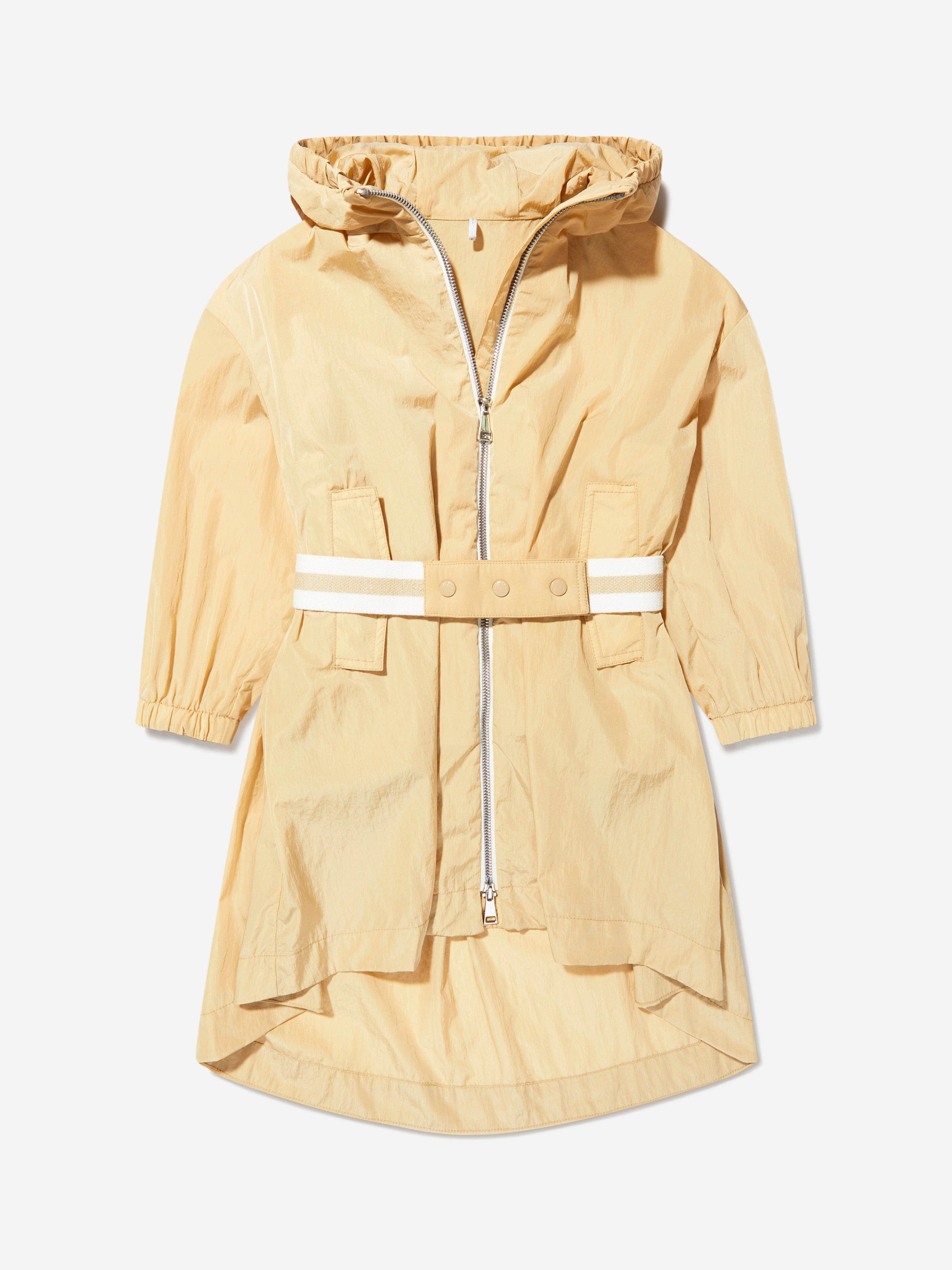 Moncler Enfant Girls Aloysha Long Coat in Cream Pick A Best Cheap Pice