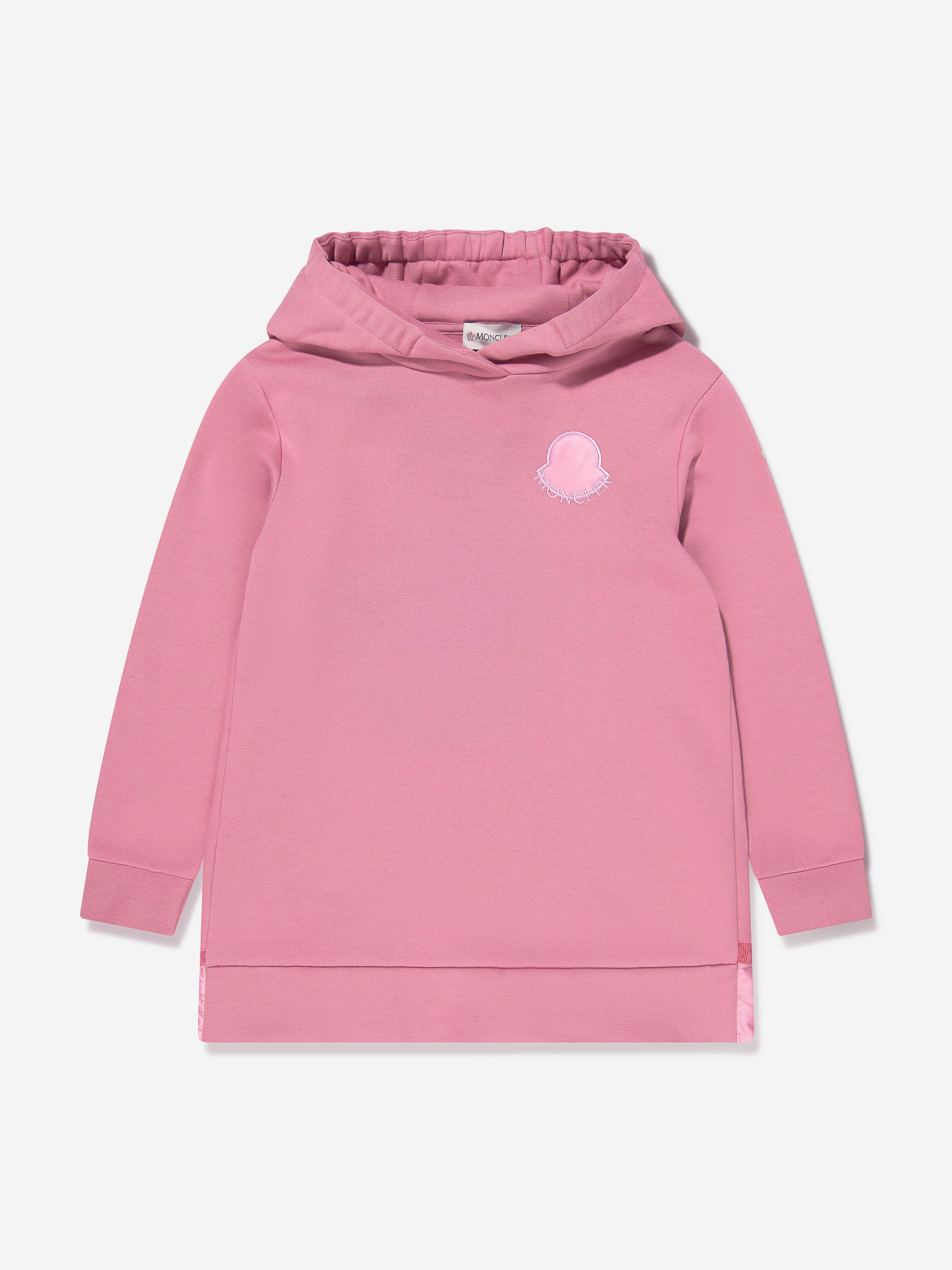 Moncler Enfant Girls Hooded Sweater Dress in Pink Free Shipping Low Pice Fee Shipping