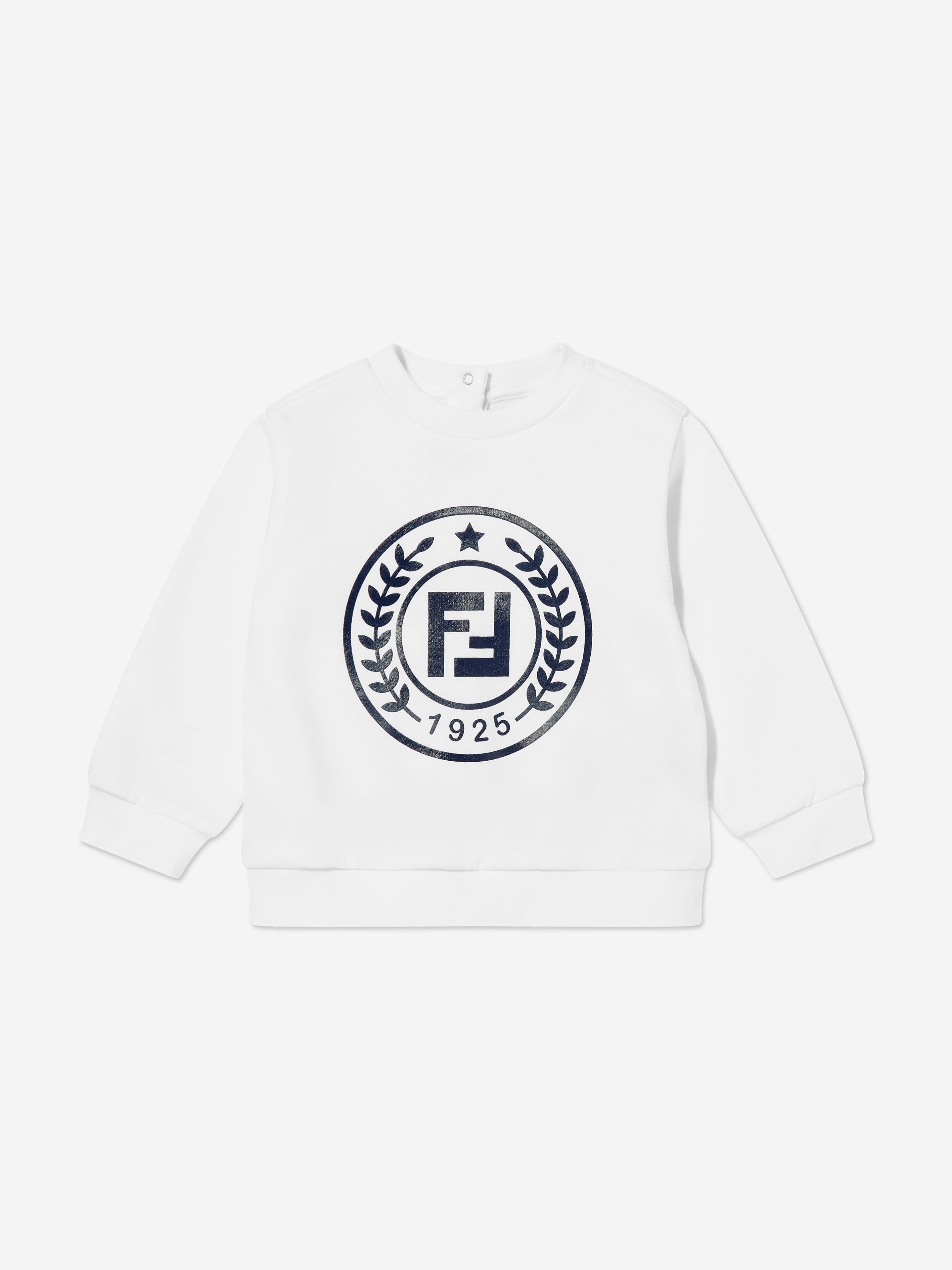 Fendi Baby Logo Sweatshirt in White Browse Cheap Online