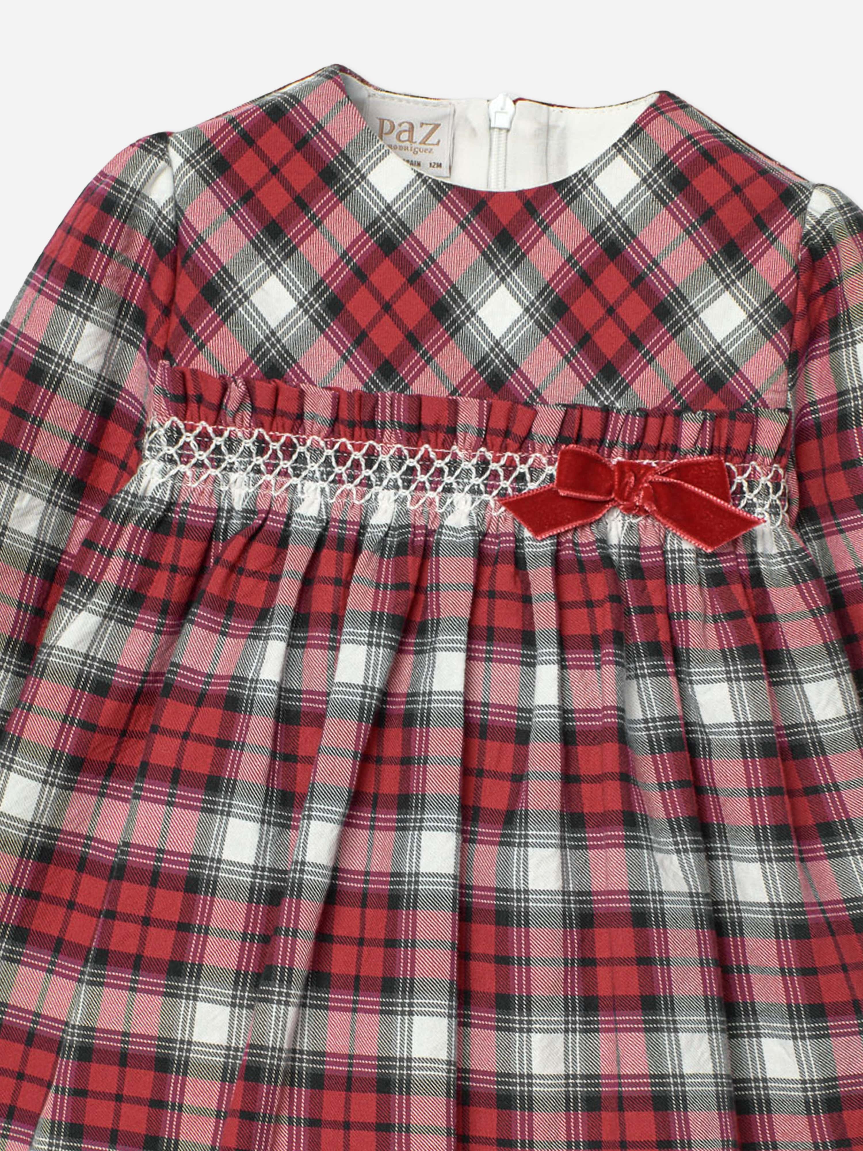 Paz Rodriguez Girls Tartan Dress in Red Recommend For Sale