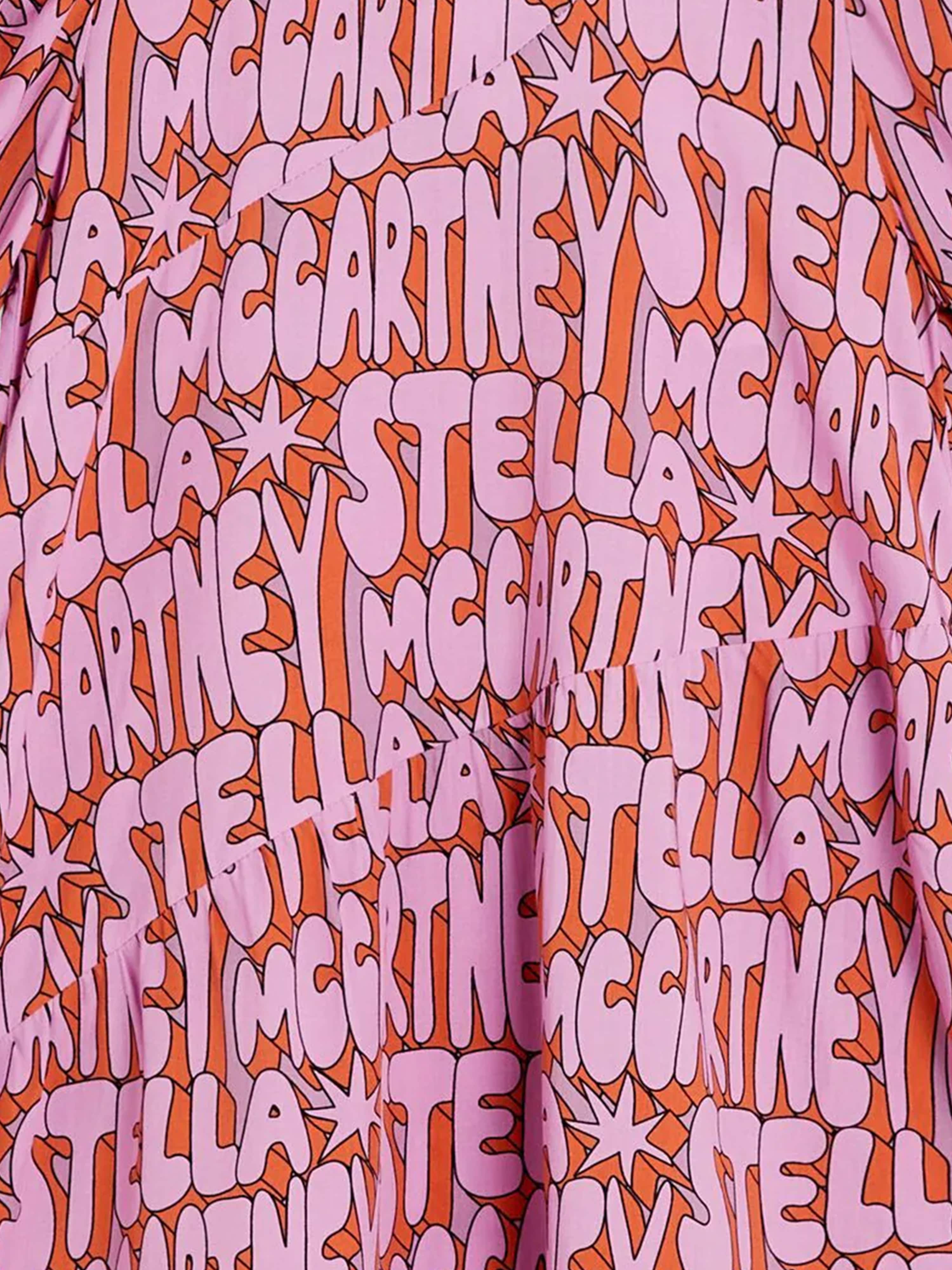 Stella McCartney Girls Woven Logo Dress in Pink Very Cheap Pice