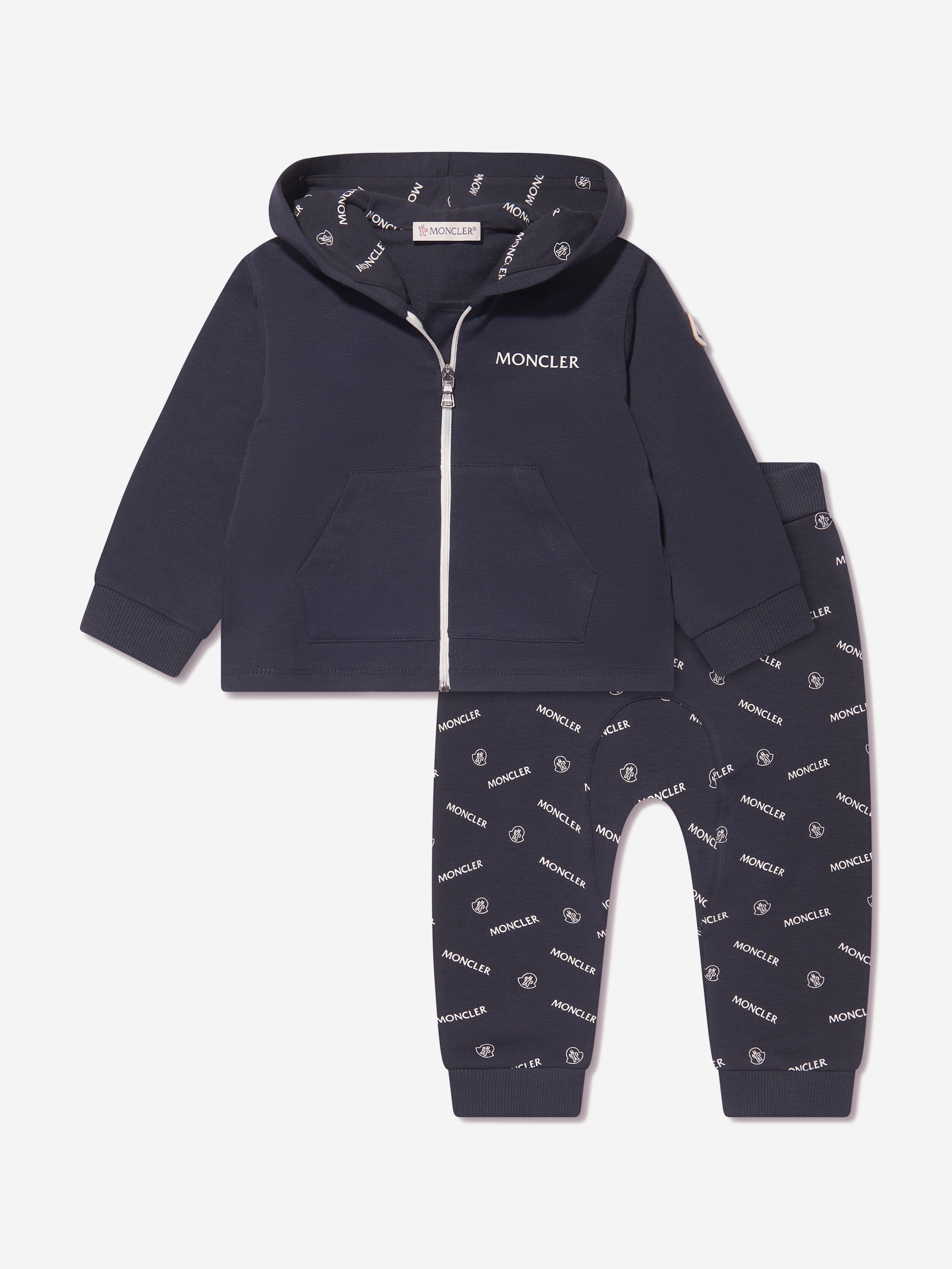 Moncler Enfant Baby Logo Tracksuit in Navy Clearance Hot Sale