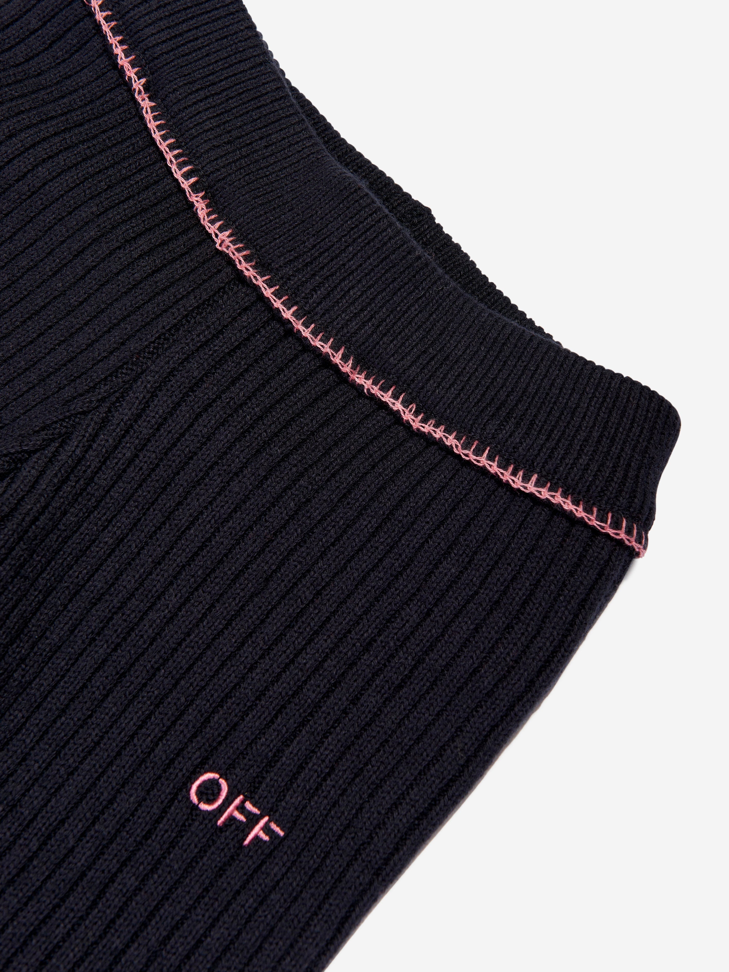 Off-White Girls Off Stamp Clear Rib Jumper in Black Limited Edition