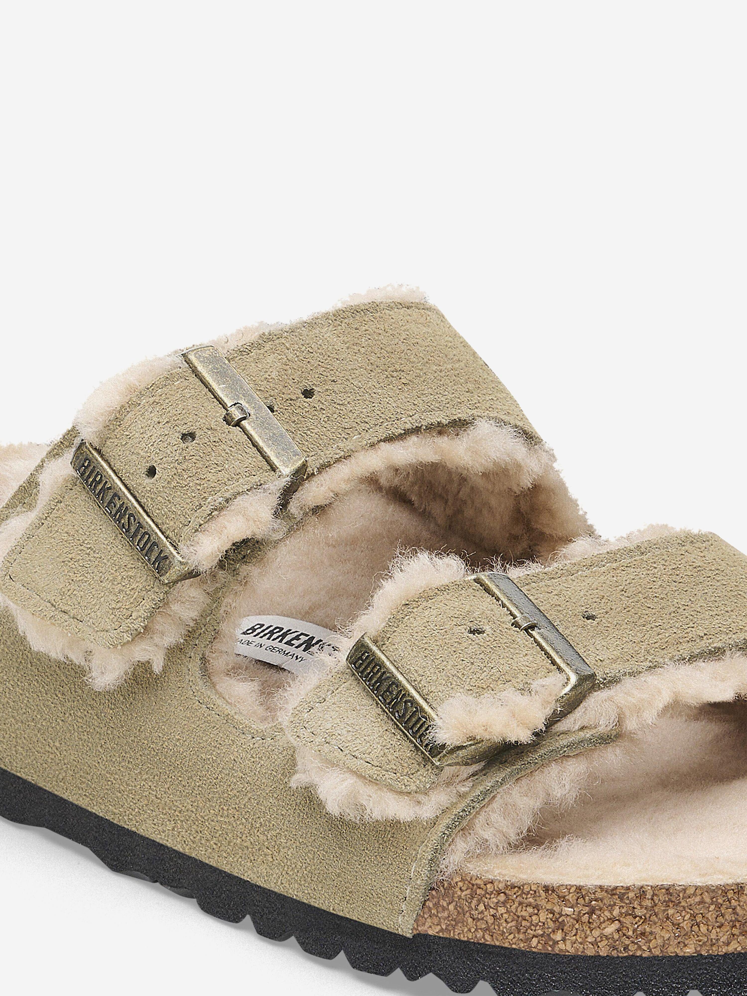 BIRKENSTOCK Kids Arizona Shearling Suede Sandals in Beige Free Shipping Best