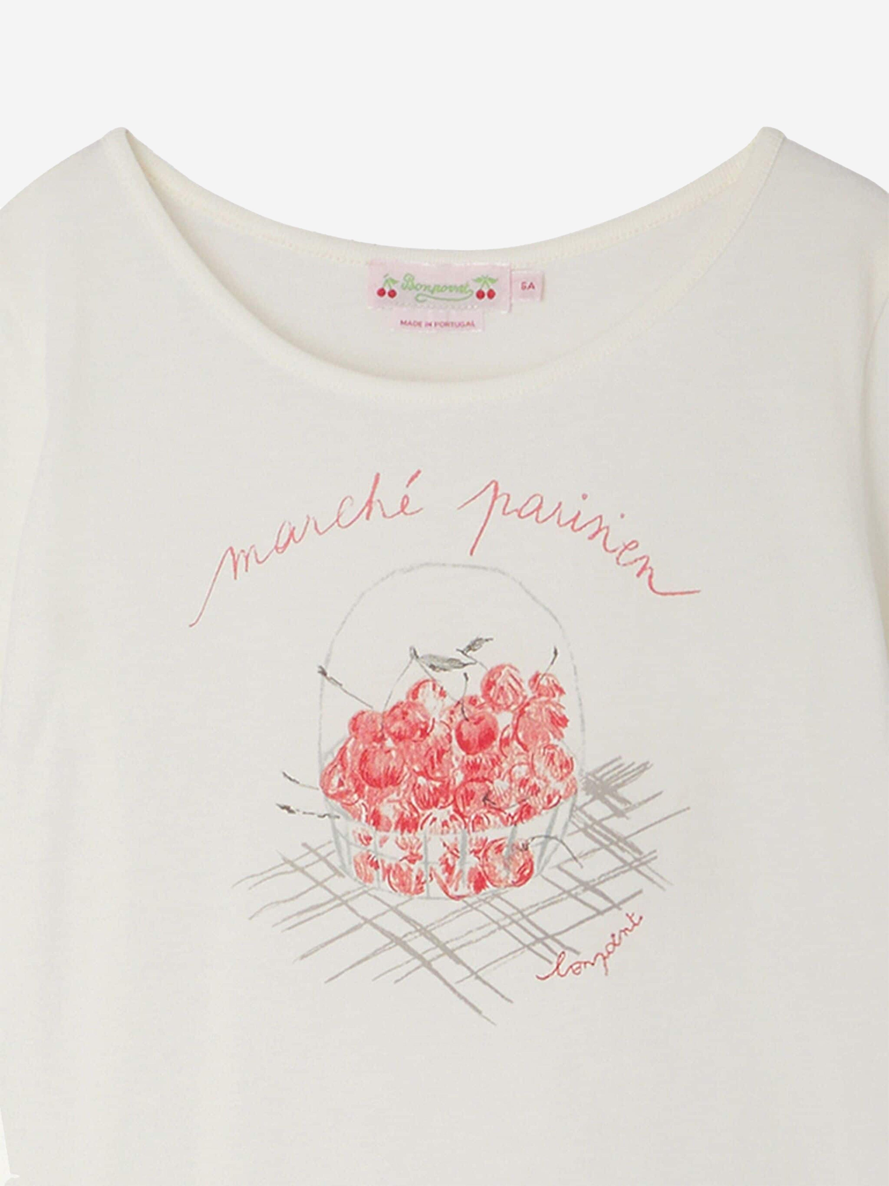 Bonpoint Girls Alcala T-Shirt in White Low Cost Cheap Online