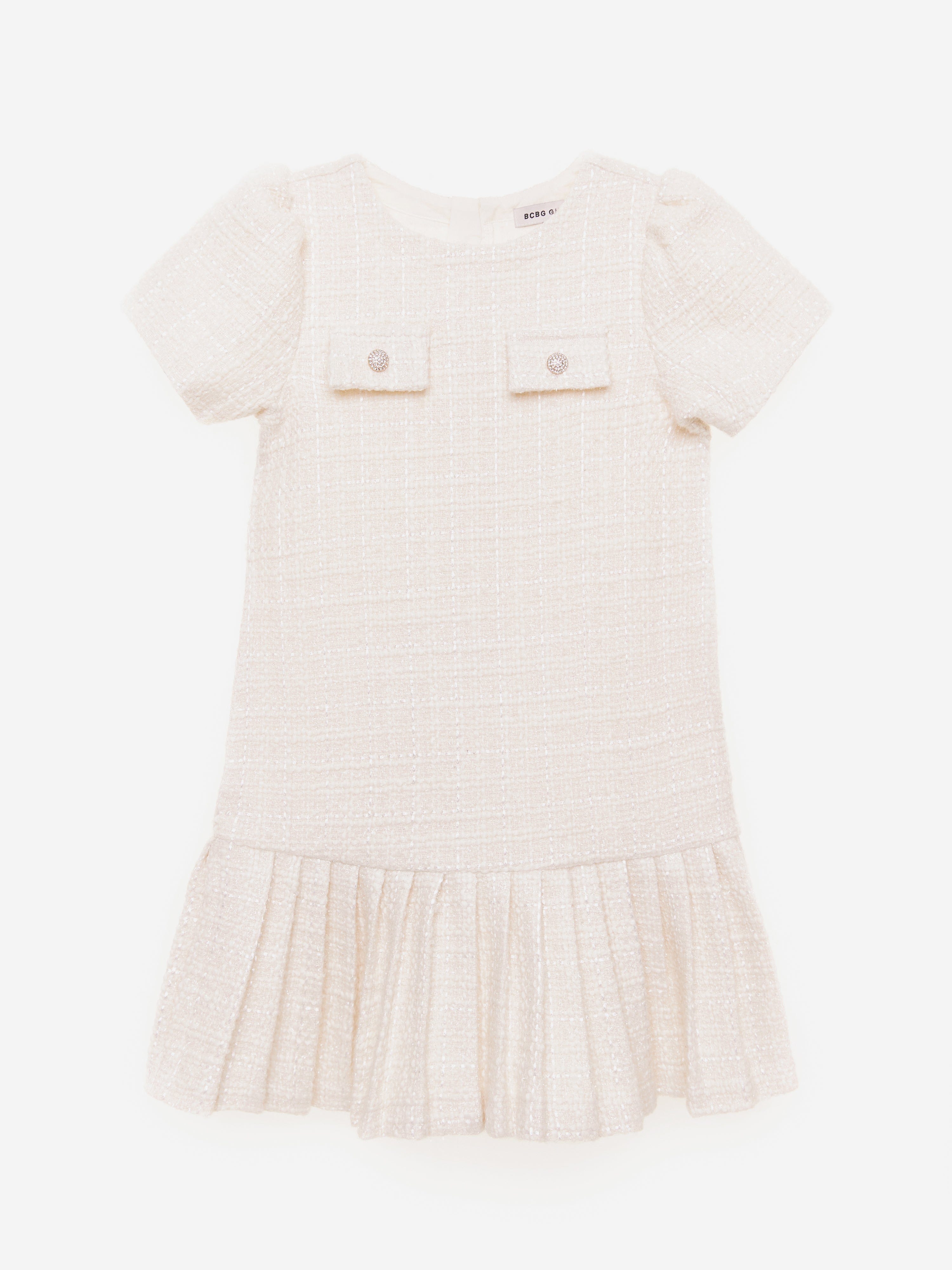 BCBG Girls Tweed Dress in Ivory Buy Cheap Footlocker