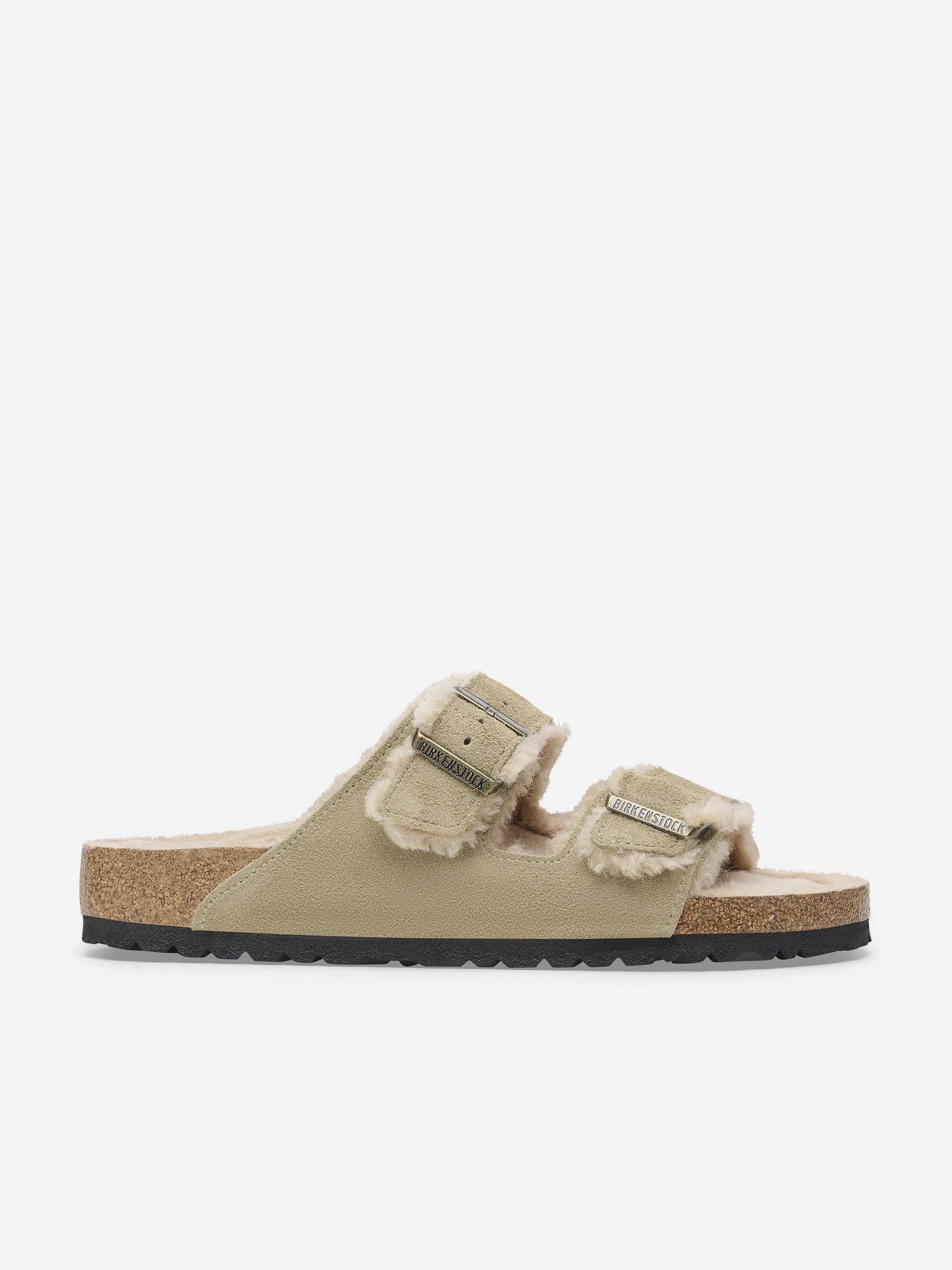 BIRKENSTOCK Kids Arizona Shearling Suede Sandals in Beige Free Shipping Best