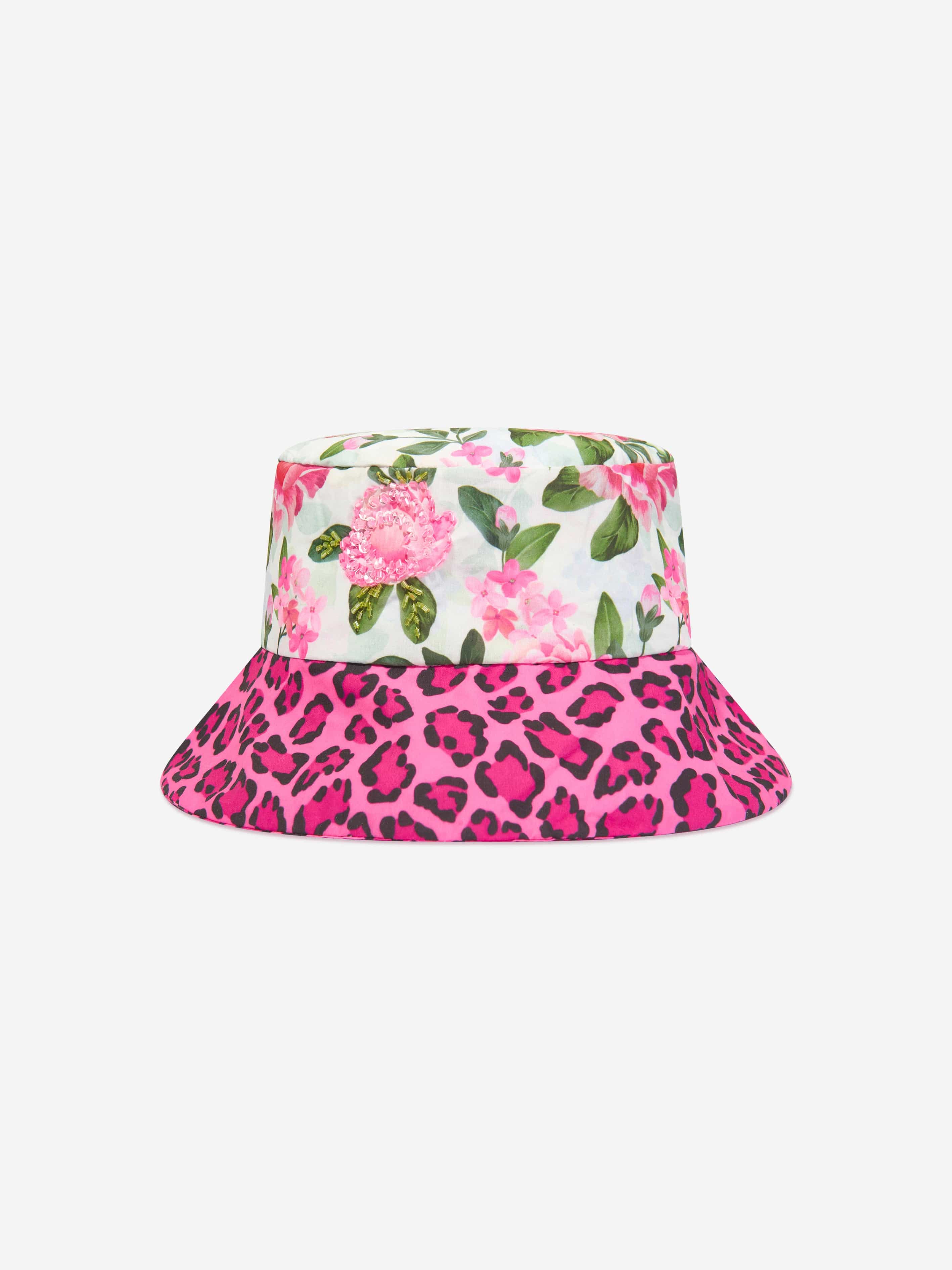 Selini Action Girls Floral And Leopard Bucket Hat in Multicolour Clearance Eastbay
