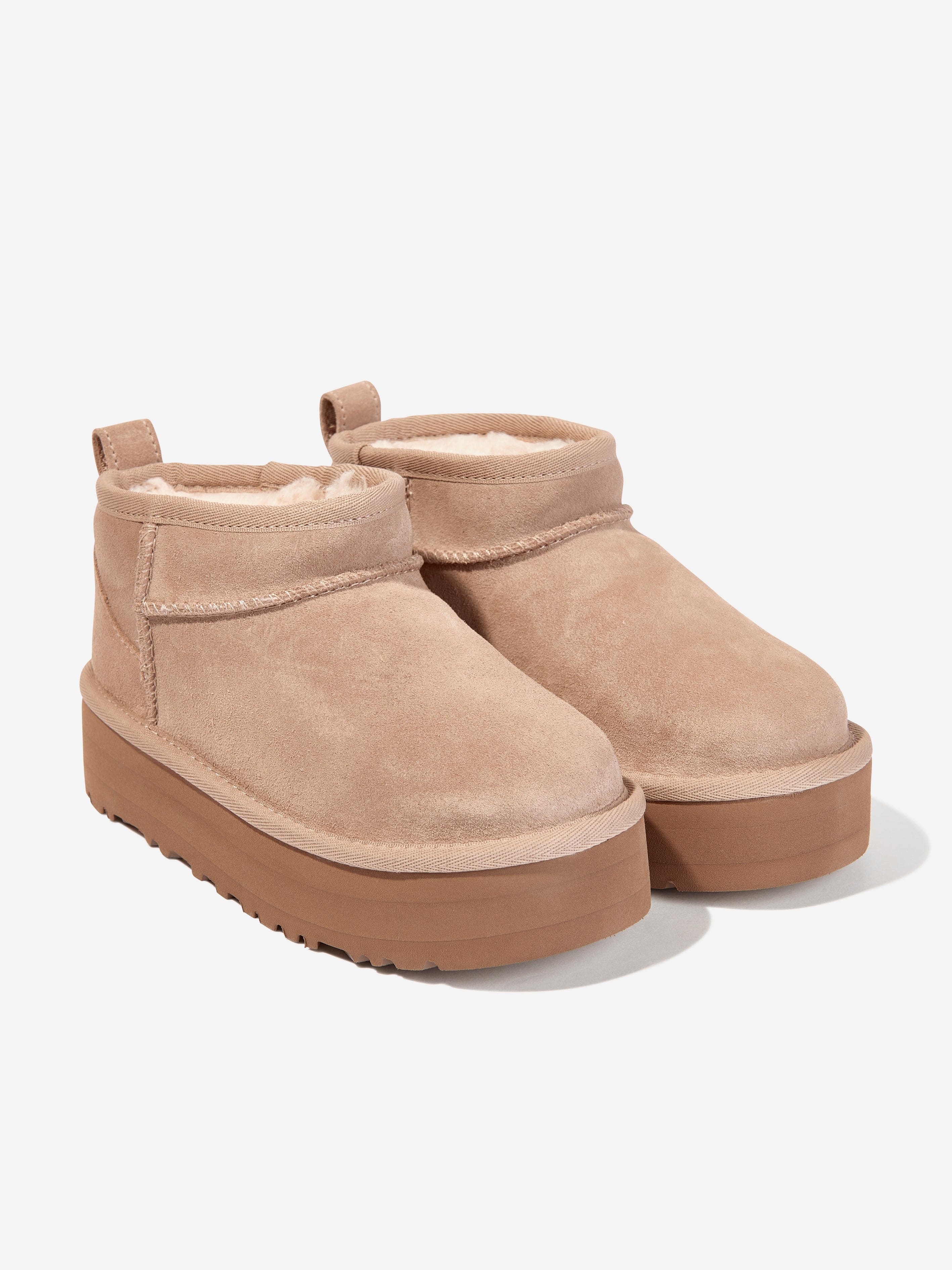 UGG Girls Classic Ultra Mini Platform Boots in Beige Cheapest For Sale