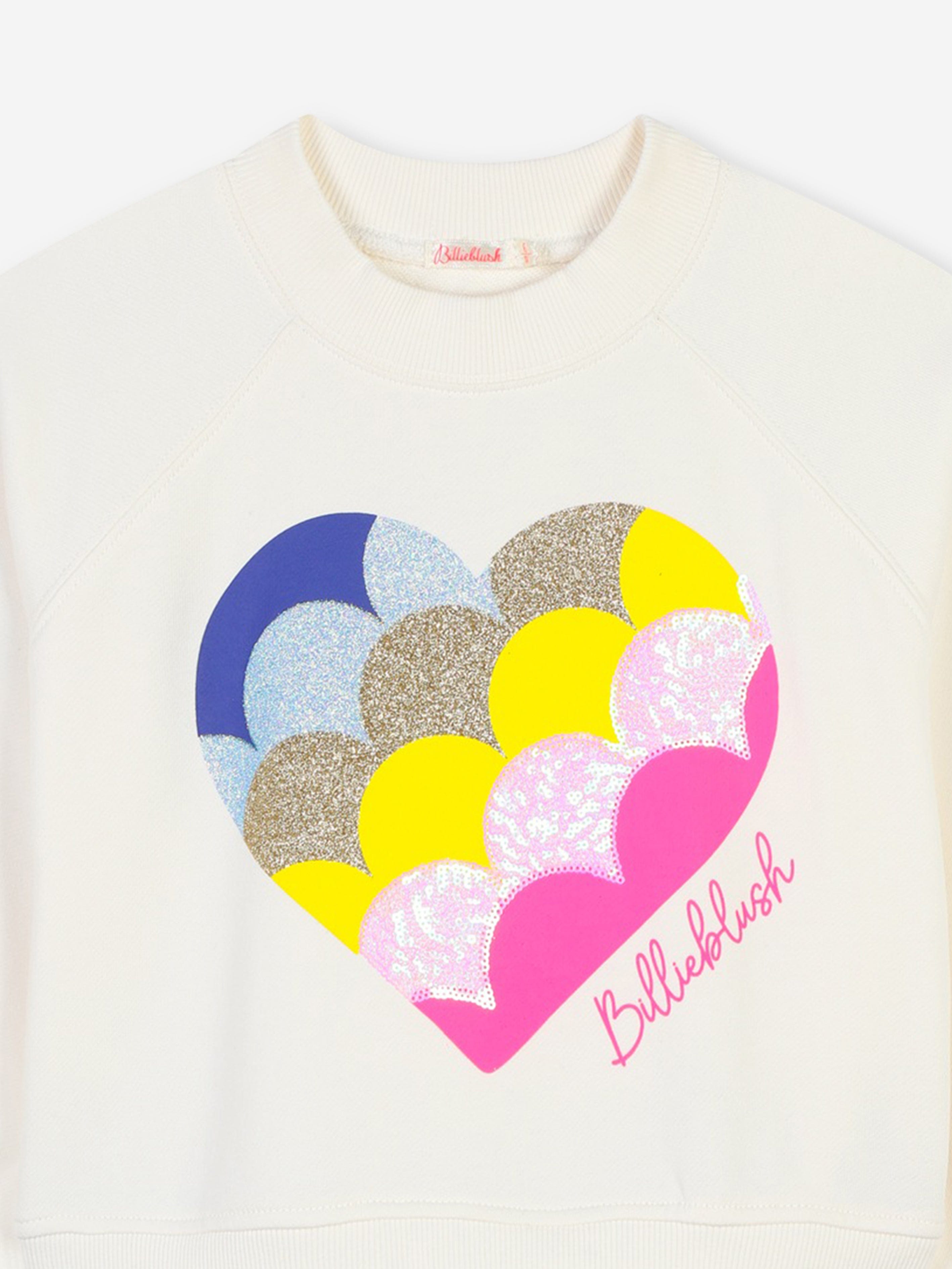 Billieblush Girls Heart Sweater Dress in Ivory New Arrival