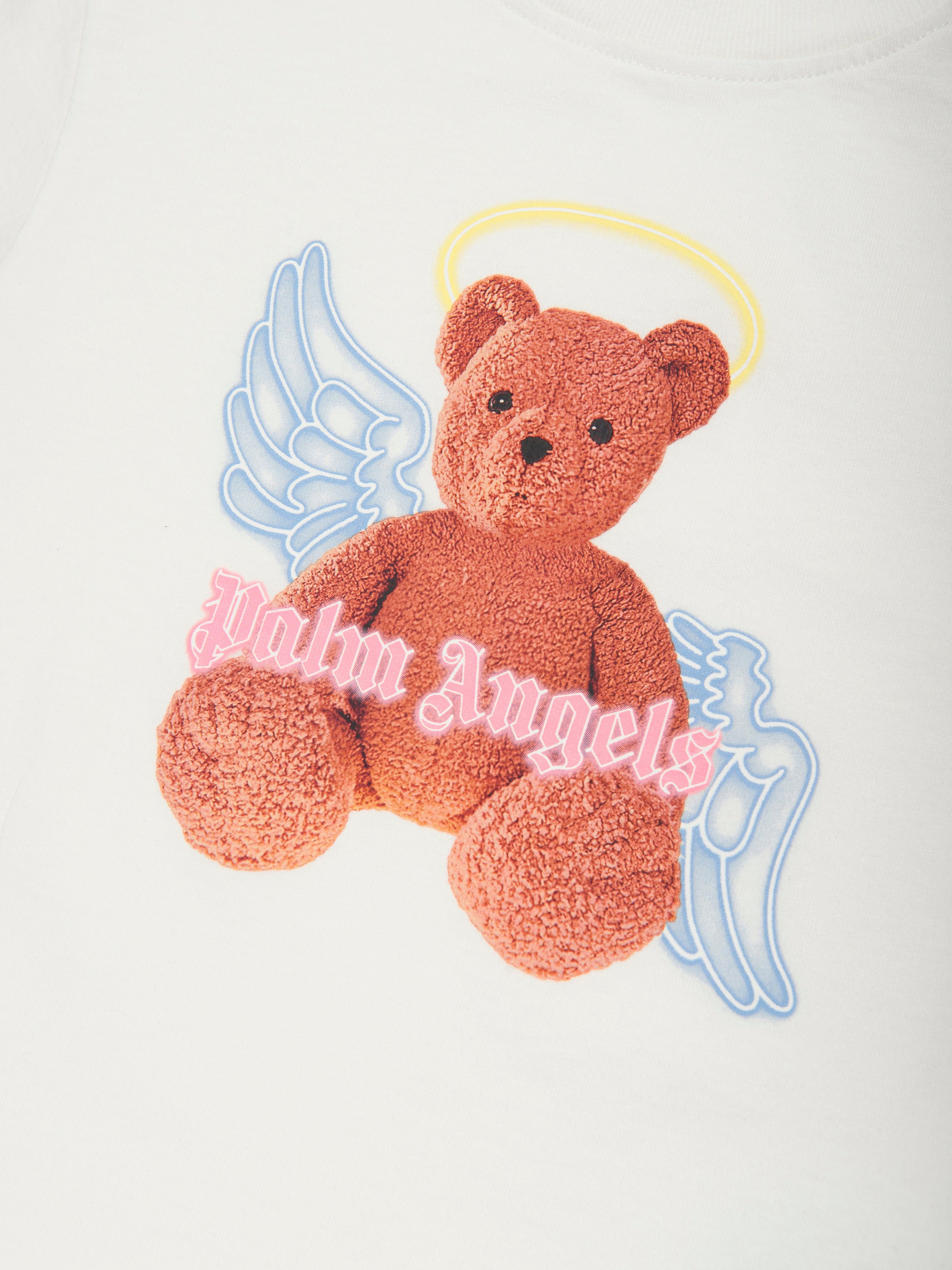Palm Angels Girls Bear Angel T-Shirt in White Quality Free Shipping For Sale