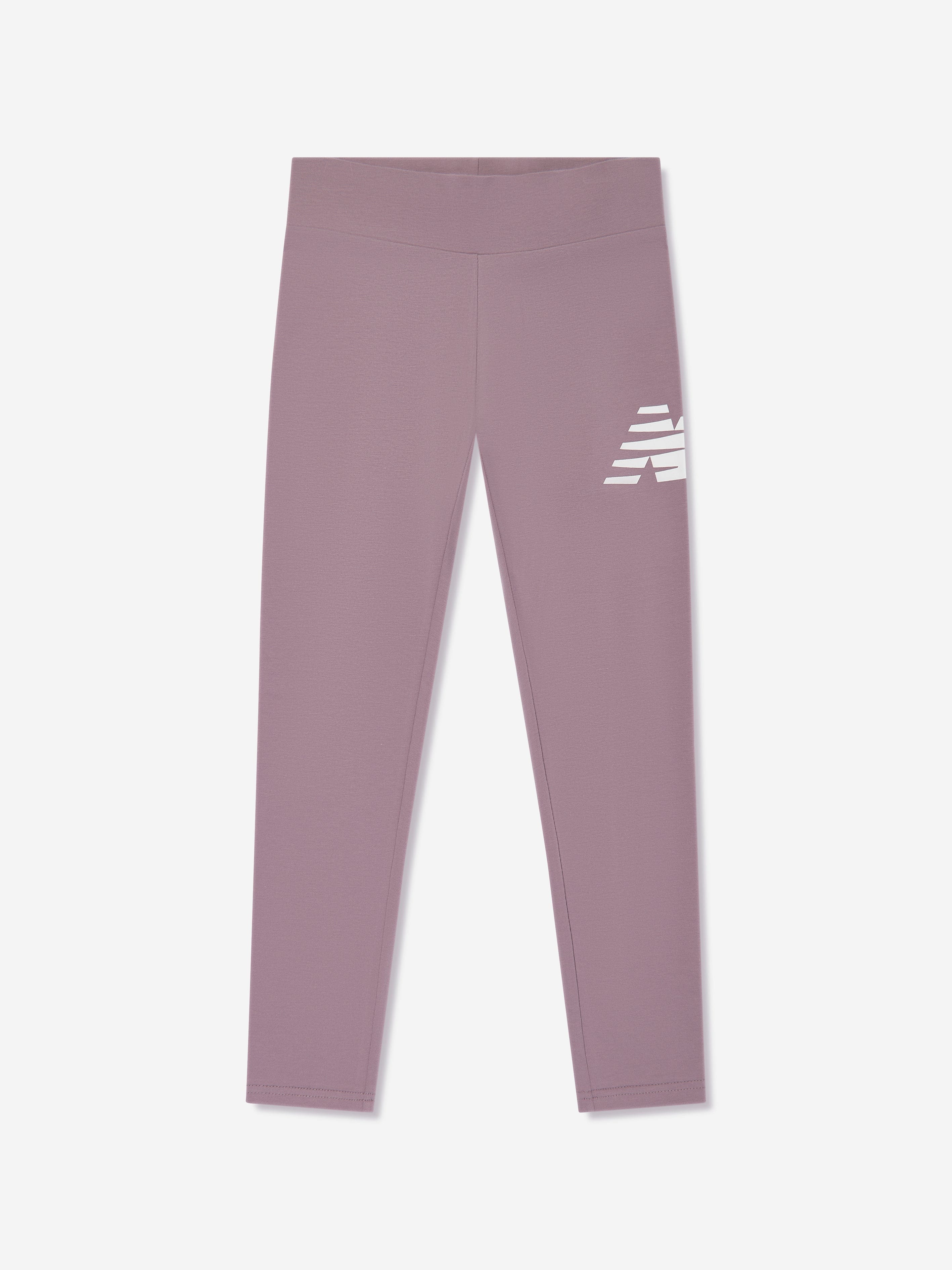 New Balance Girls Stacked Logo Leggings in Purple Cheap Sale Now