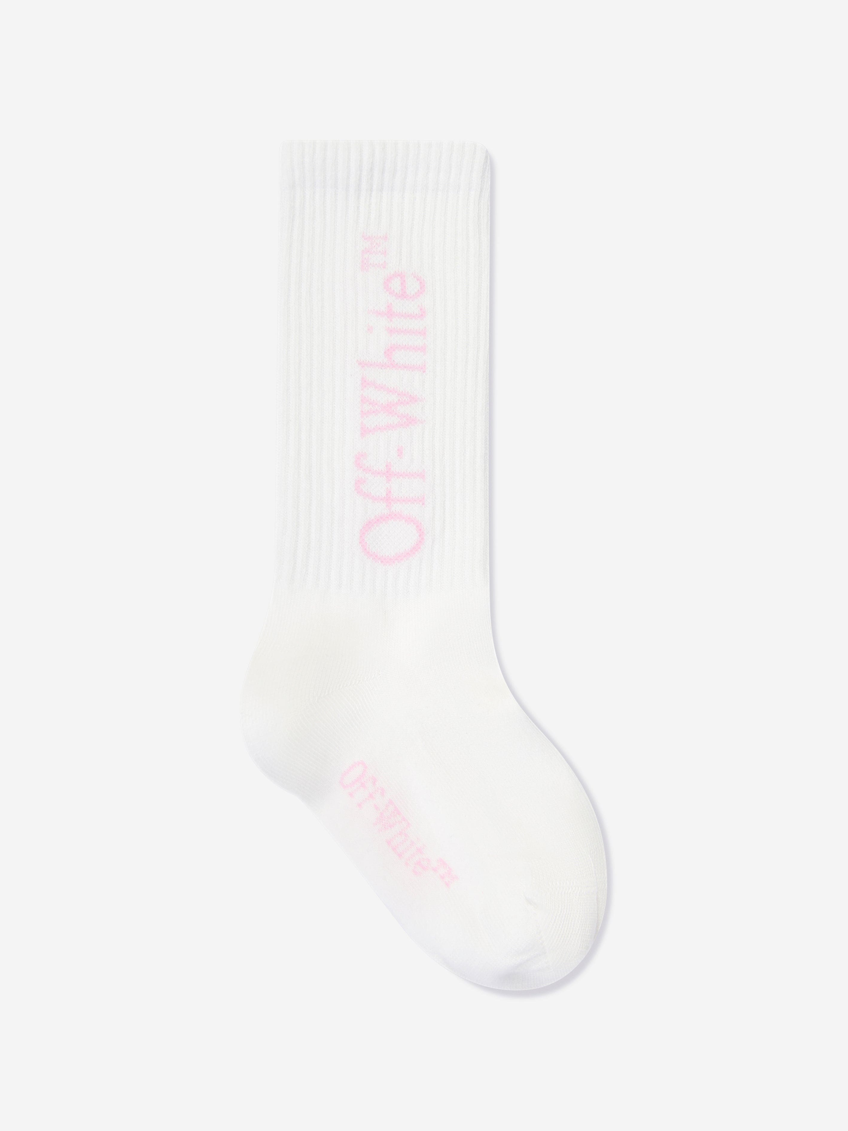 Off-White Girls Bookish Long Socks in White Outlet With Credit Card