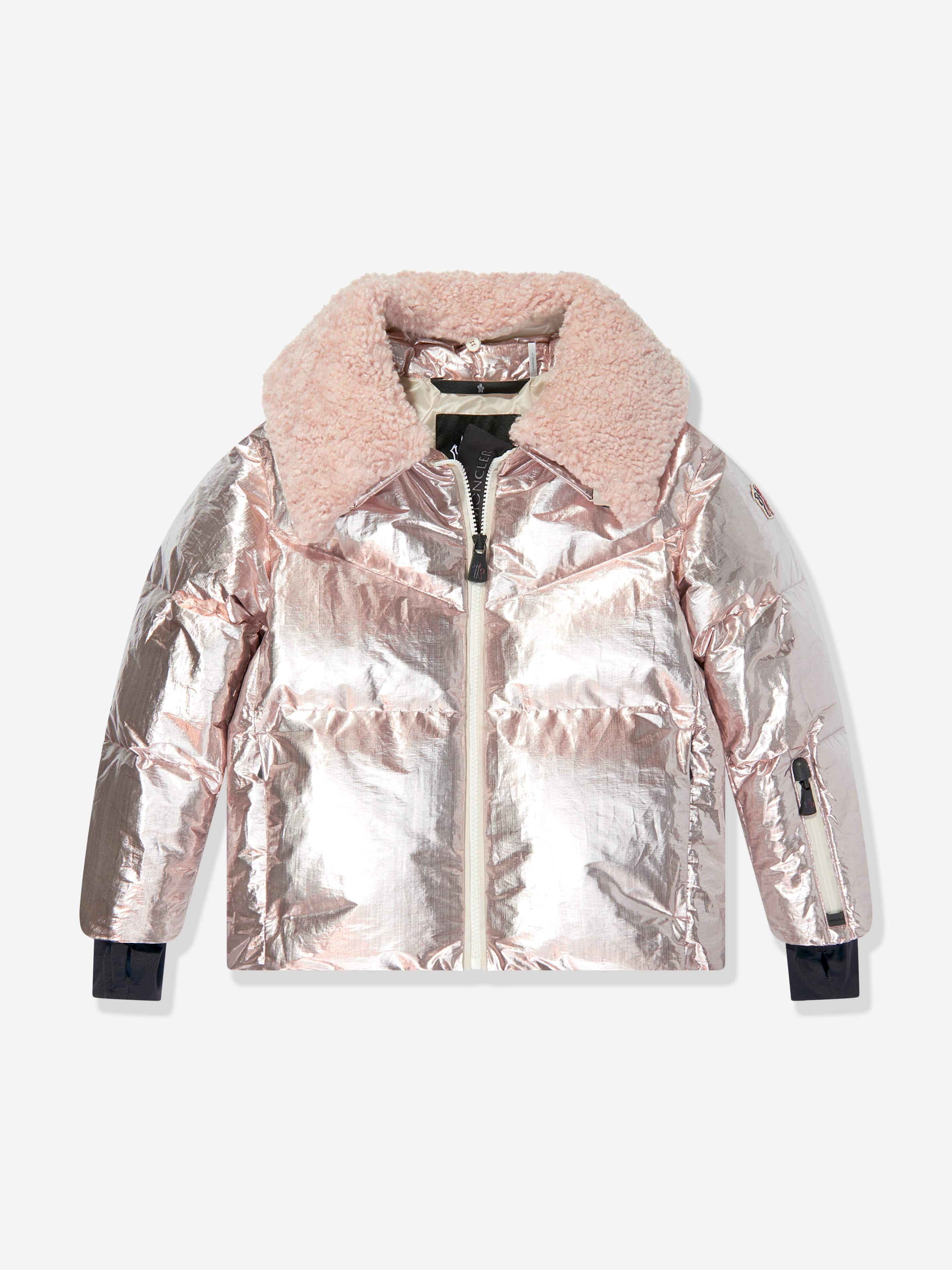 Moncler Enfant Girls Grenoble Down Padded Edling Jacket in Pink Low Pice Sale Online