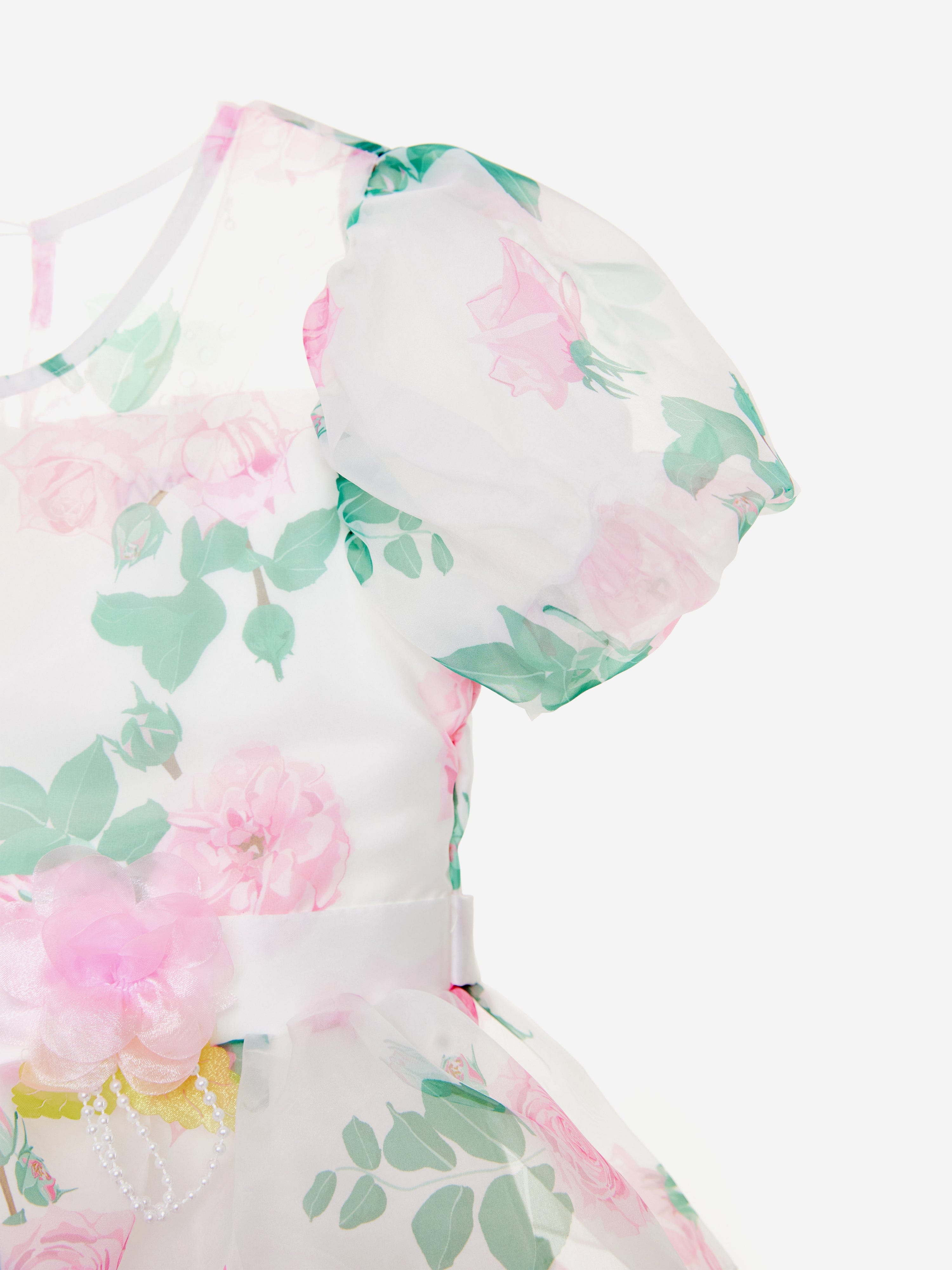 Girls Peony Princess Dress in White Low Cost Sale Online