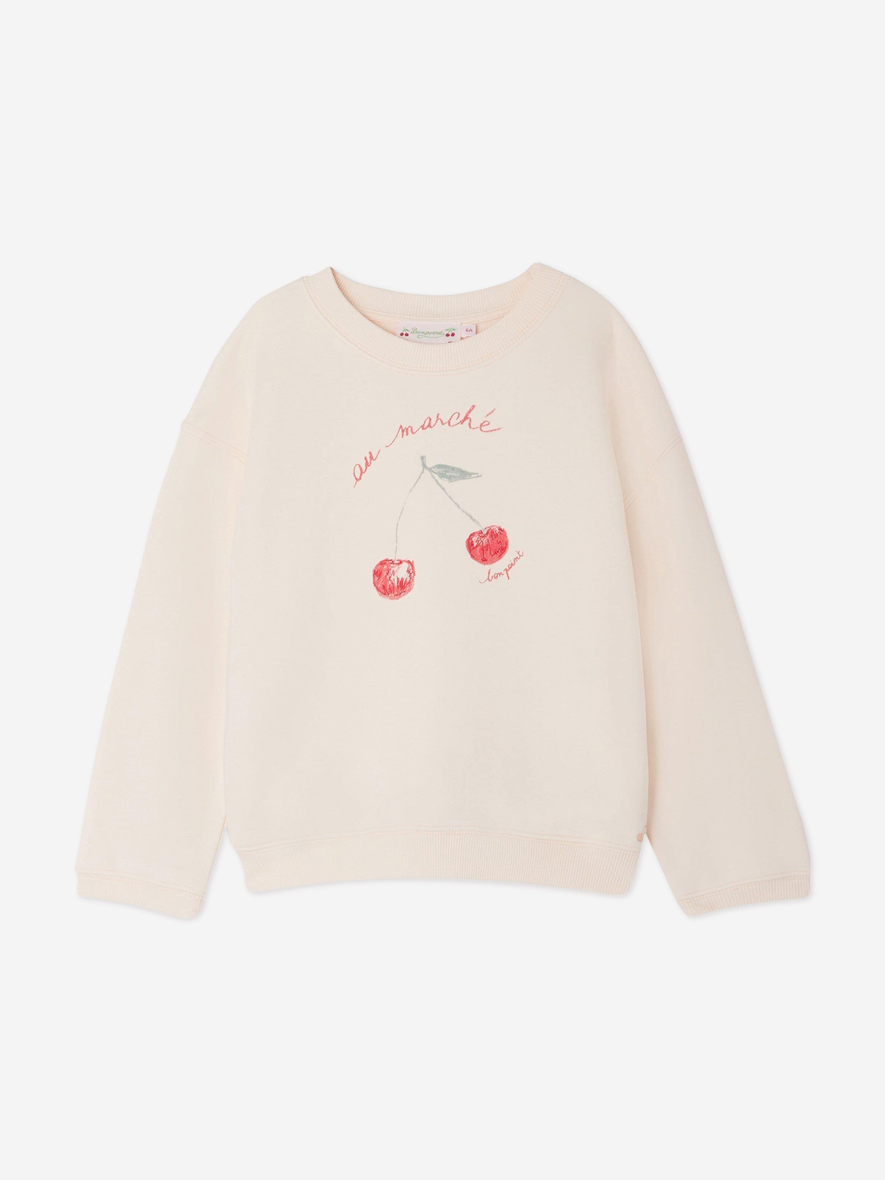 Bonpoint Girls Fleurette Sweatshirt in Pink Cheap Pice Outlet Sale