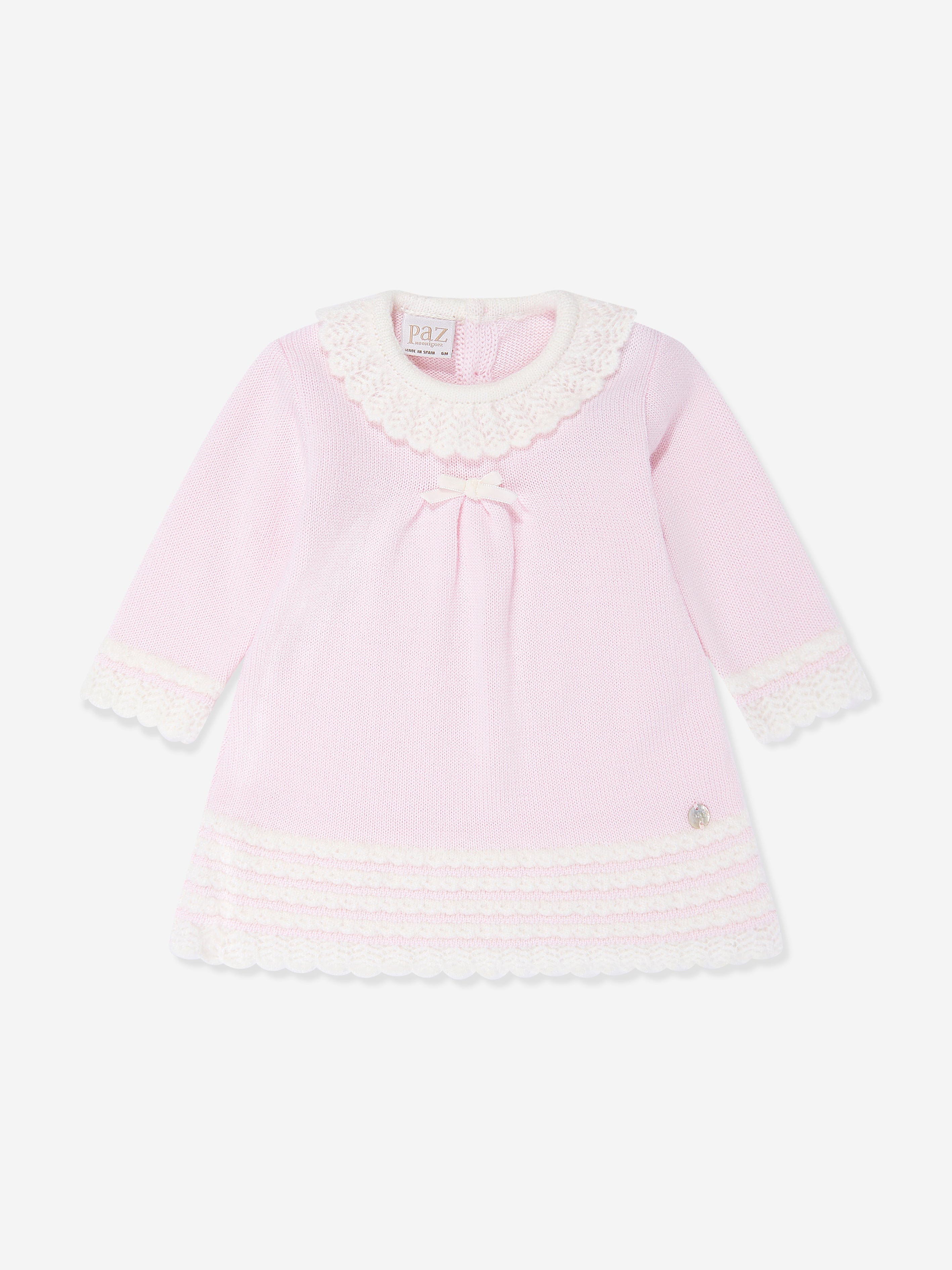 Paz Rodriguez Baby Girls Knitted Dress in Pink Buy Cheap Best Store To Get