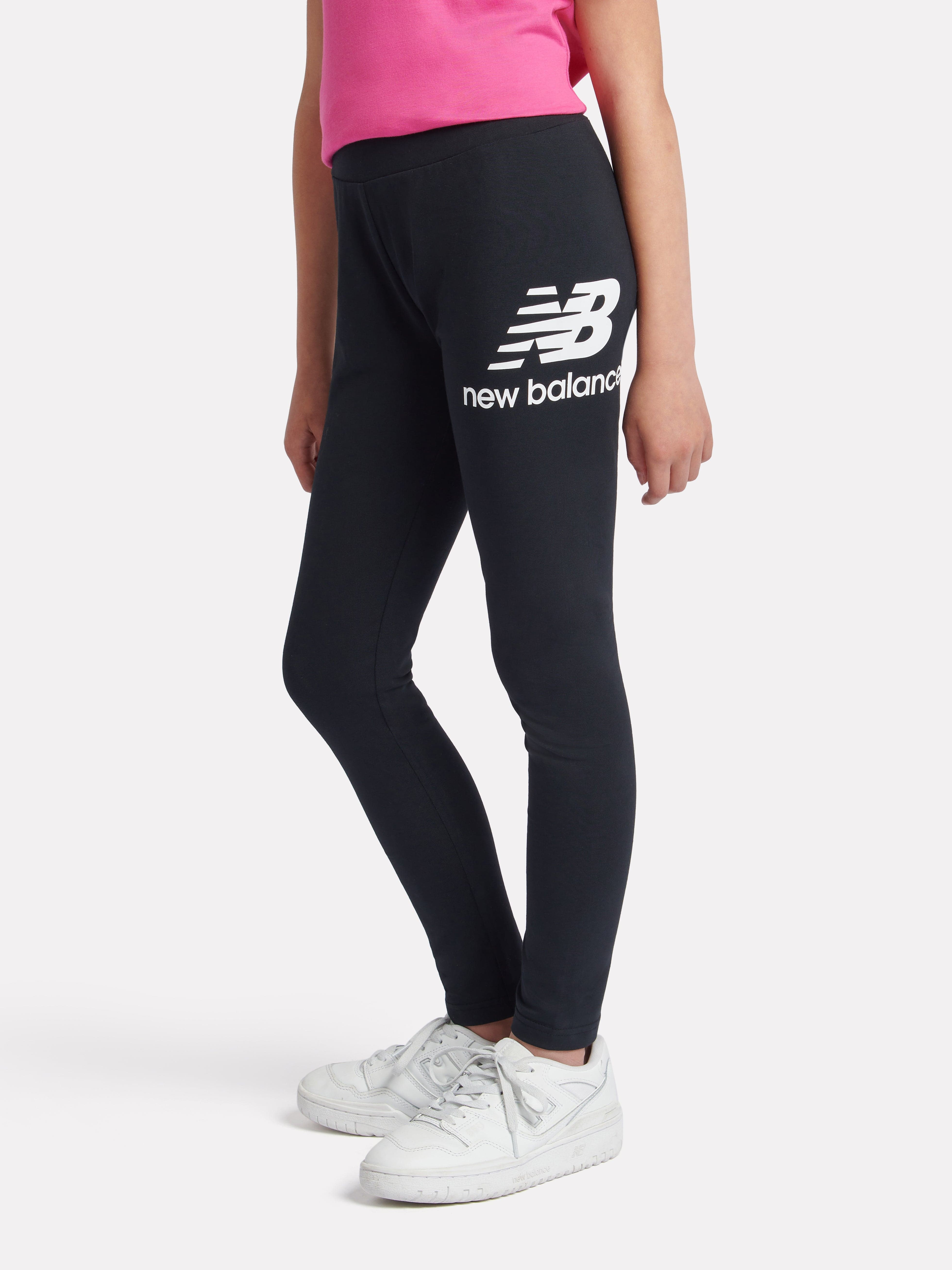 New Balance Girls Stacked Logo Leggings in Black Outlet Wiki