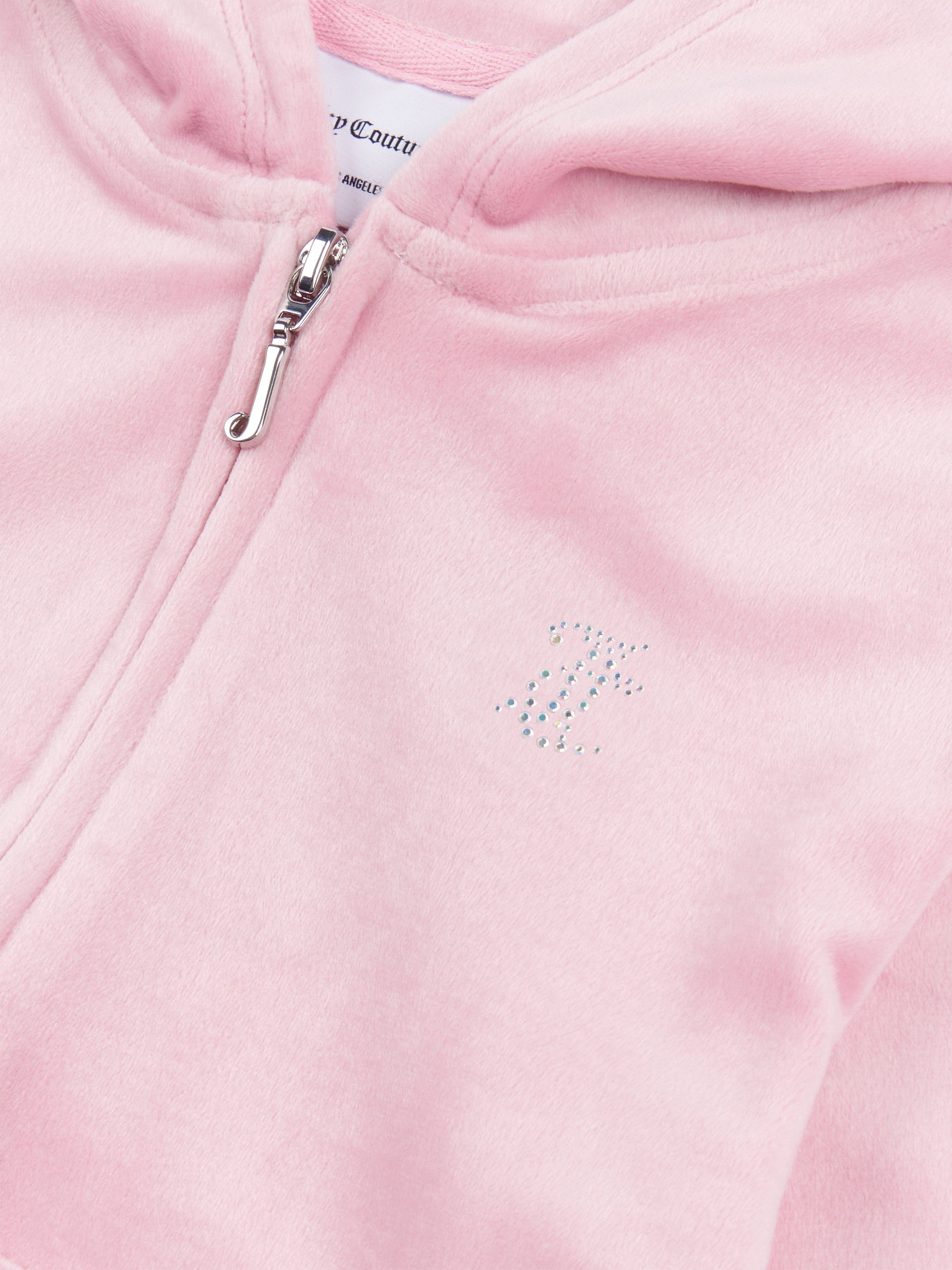 Juicy Couture Girls Diamante Logo Zip Up Top in Pink Cheap Manchester Great Sale