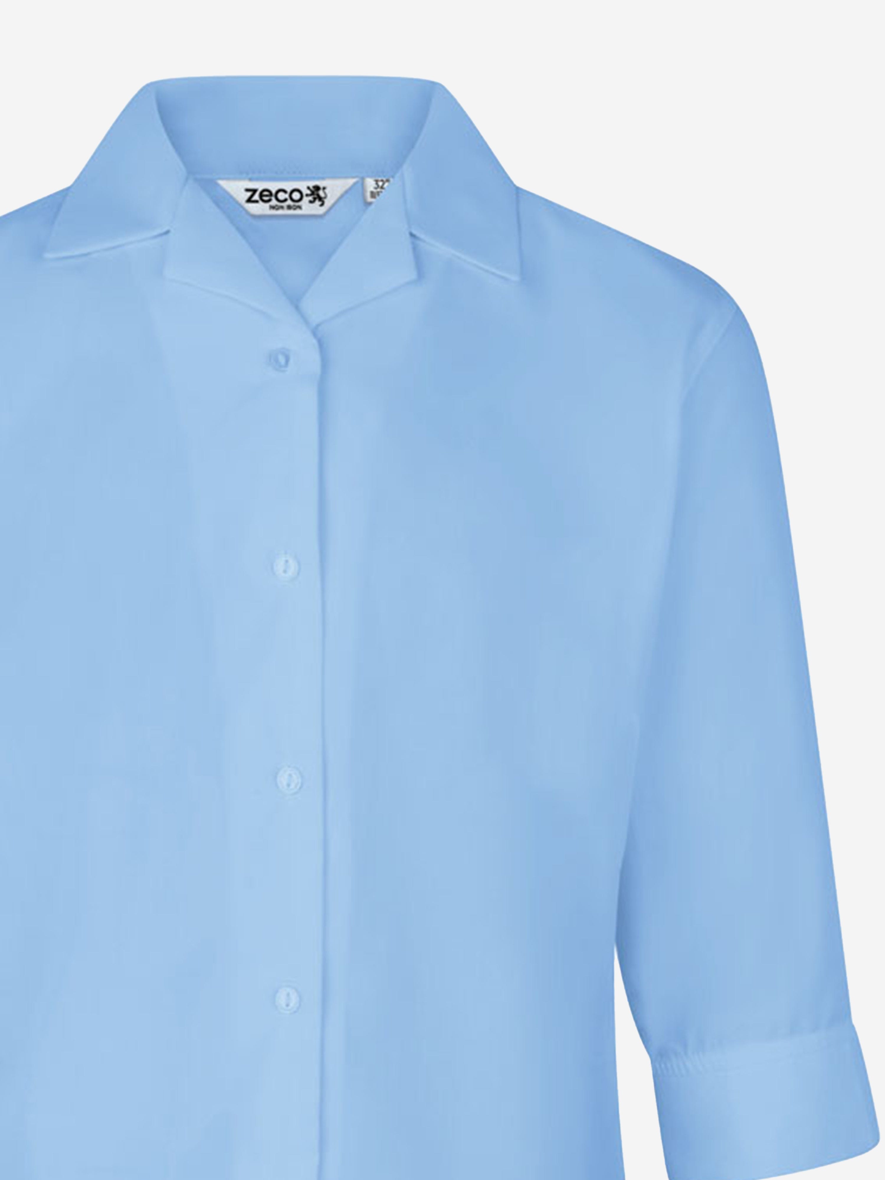 Zeco Girls School Fitted 3/4 Sleeve Non Iron Blouse Twin Pack in Blue Latest Collections