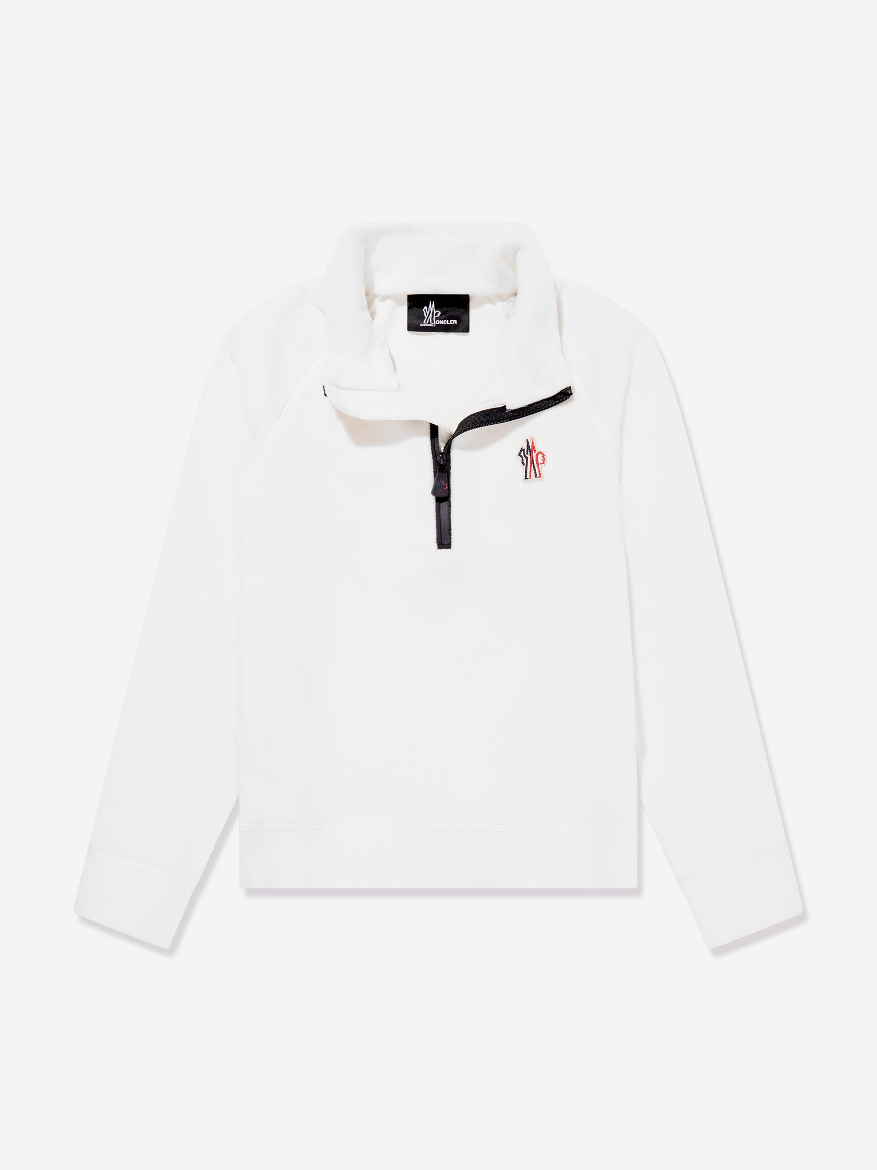 Moncler Enfant Kids Grenoble Half Zip Sweatshirt in White Best Place To Buy