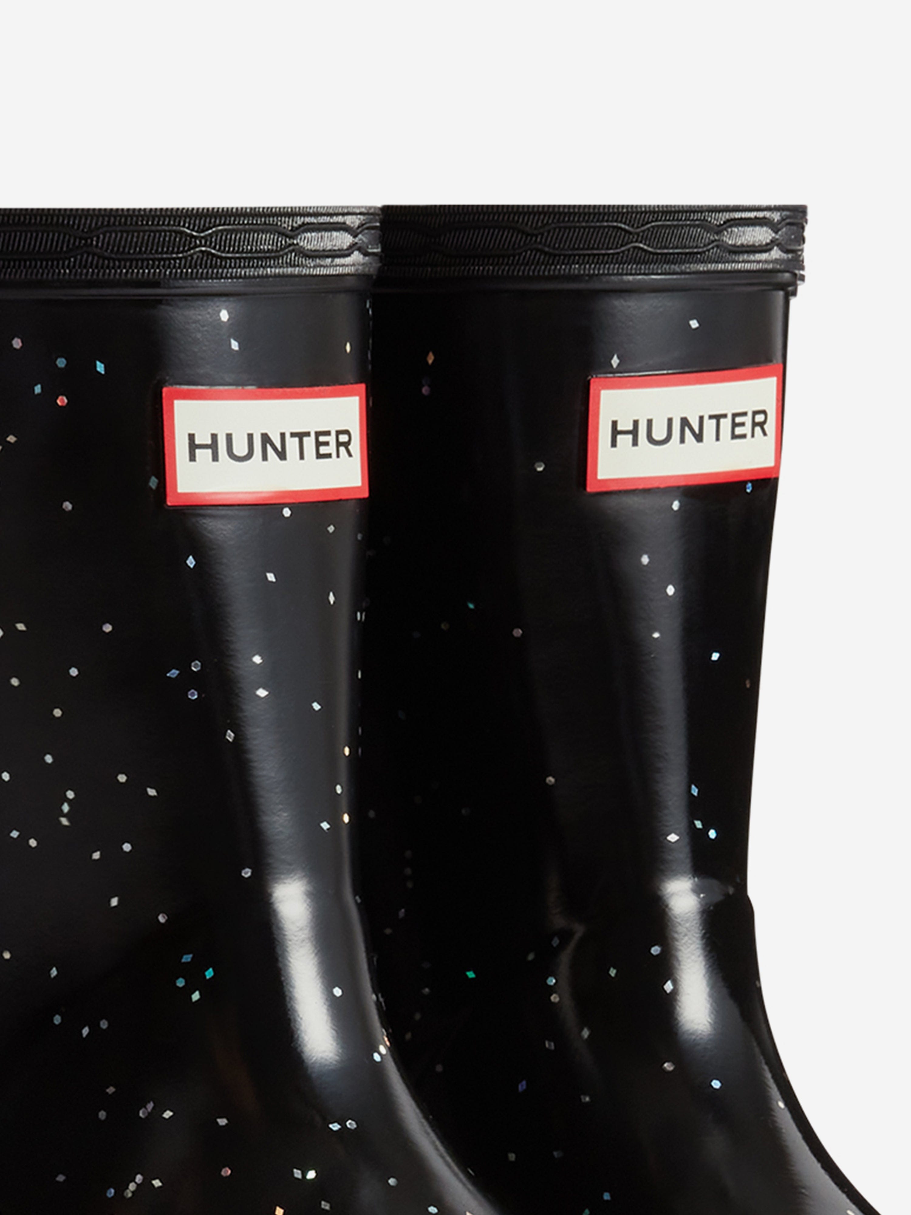 Hunter Girls First Giant Glitter Wellington Boots in Black Discount The Cheapest