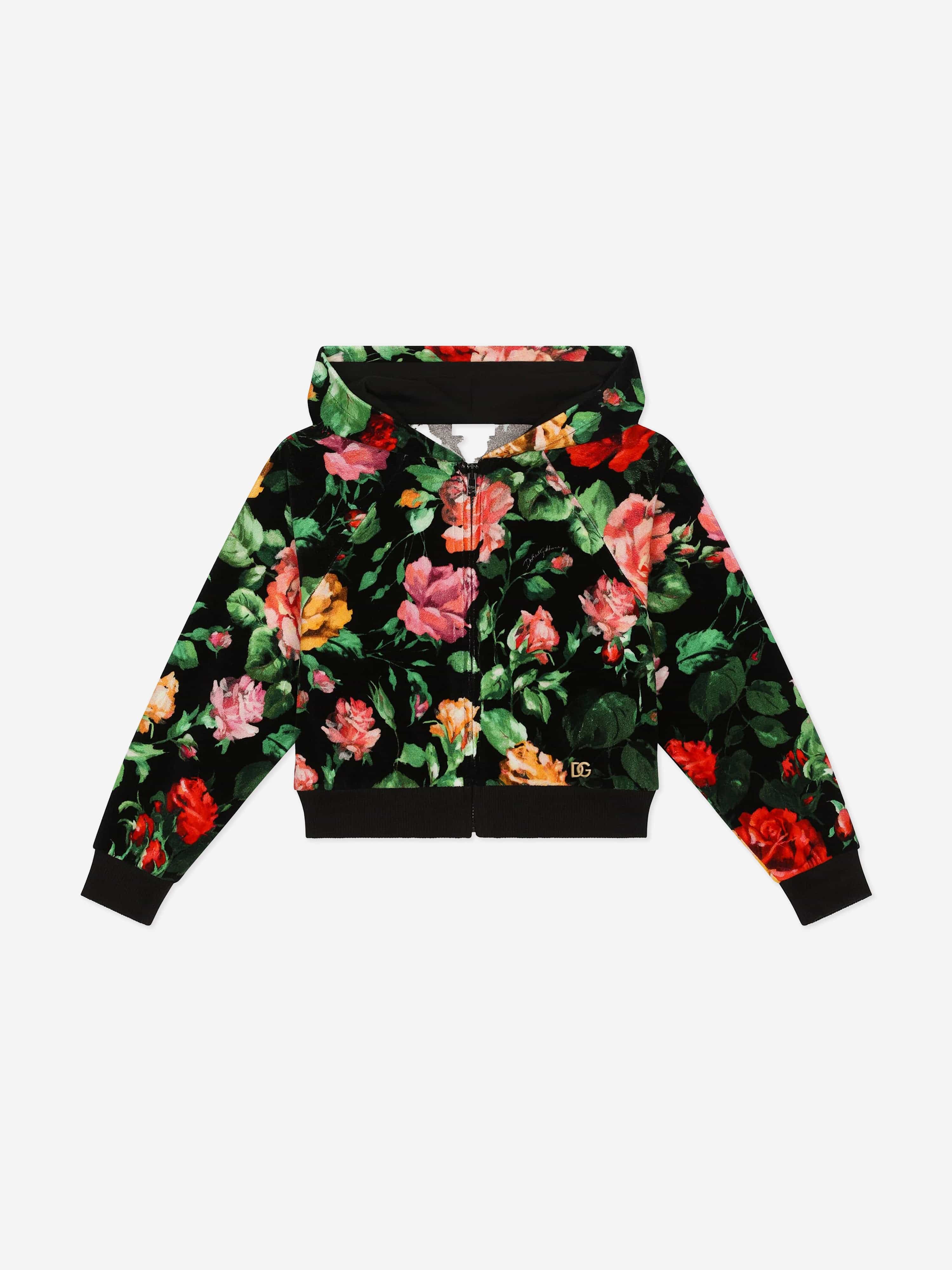 Dolce & Gabbana Girls Rose Zip Up Top in Multicolour Discount Reliable