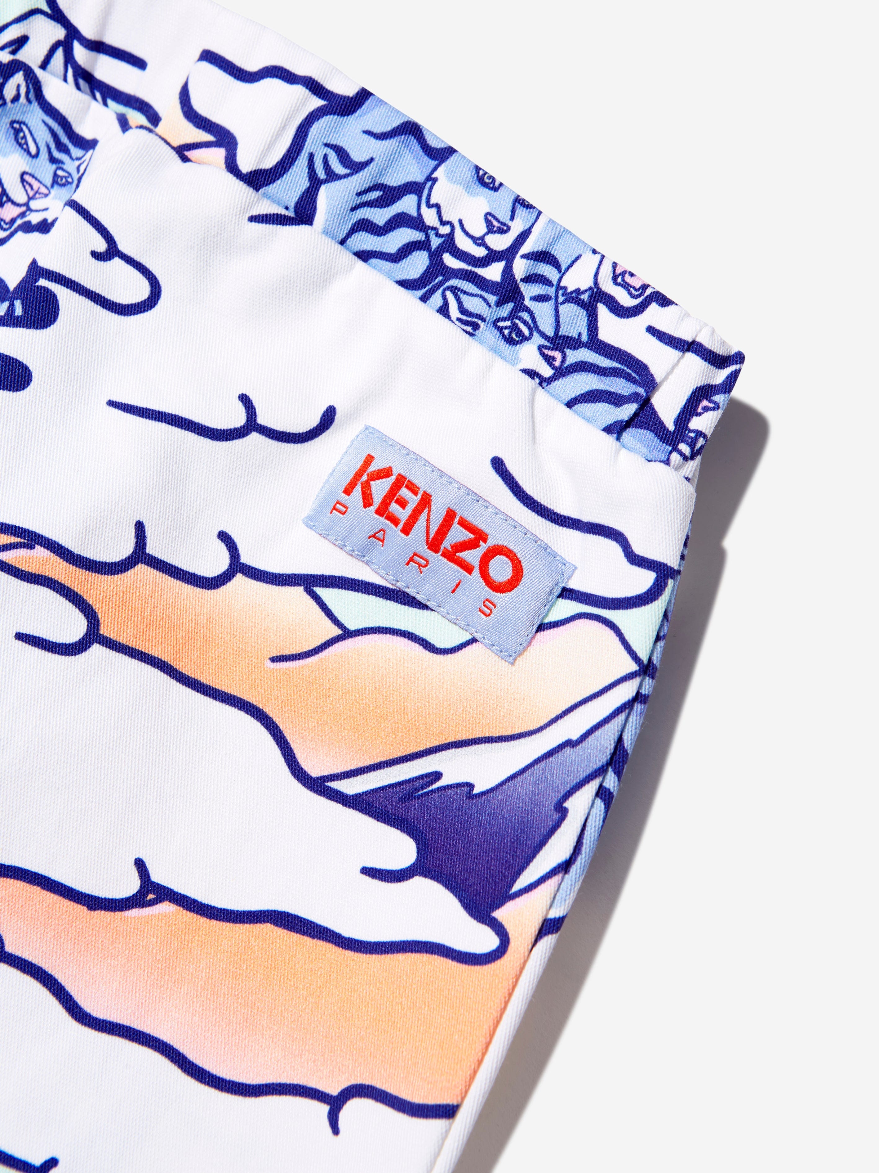 KENZO Girls Tiger Print Jeggings in White Discount Collections
