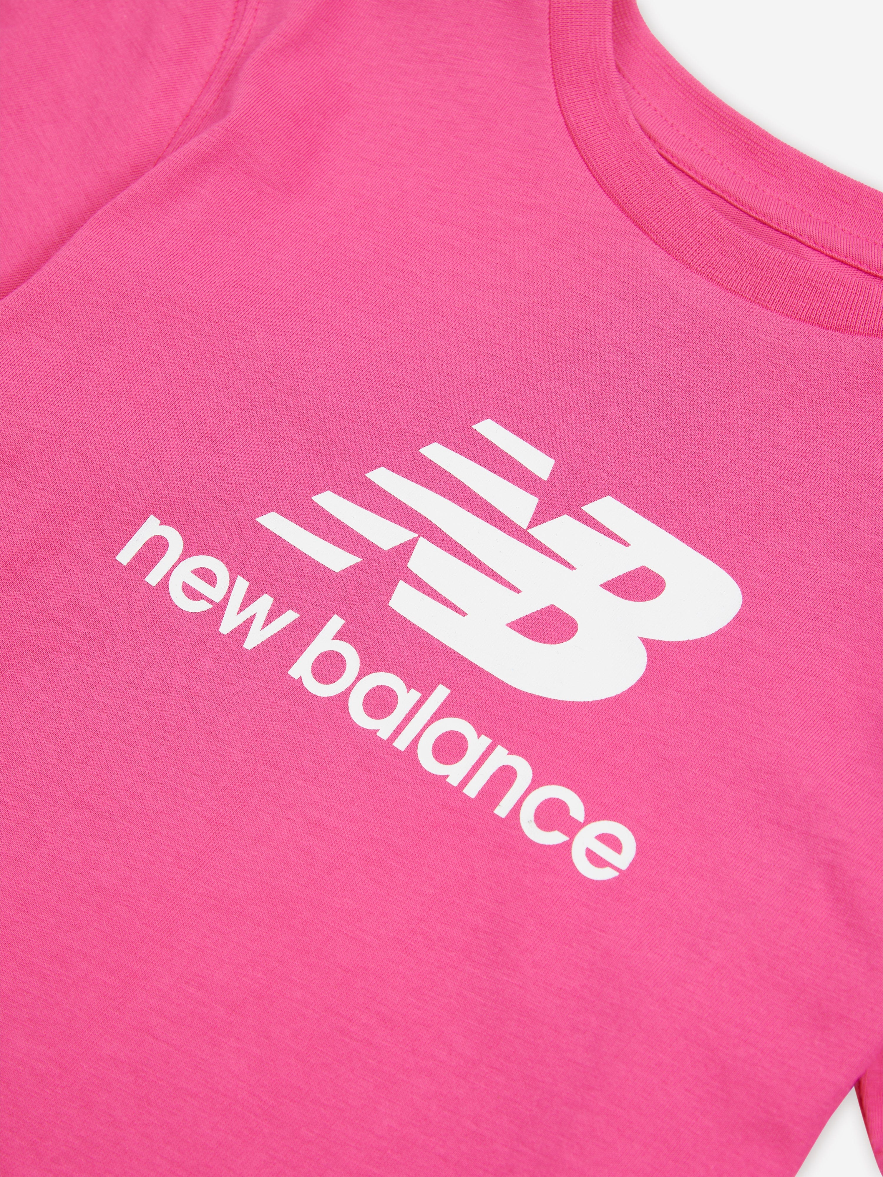 New Balance Girls Jersey Stacked Logo T-Shirt in Pink Sast Cheap Pice