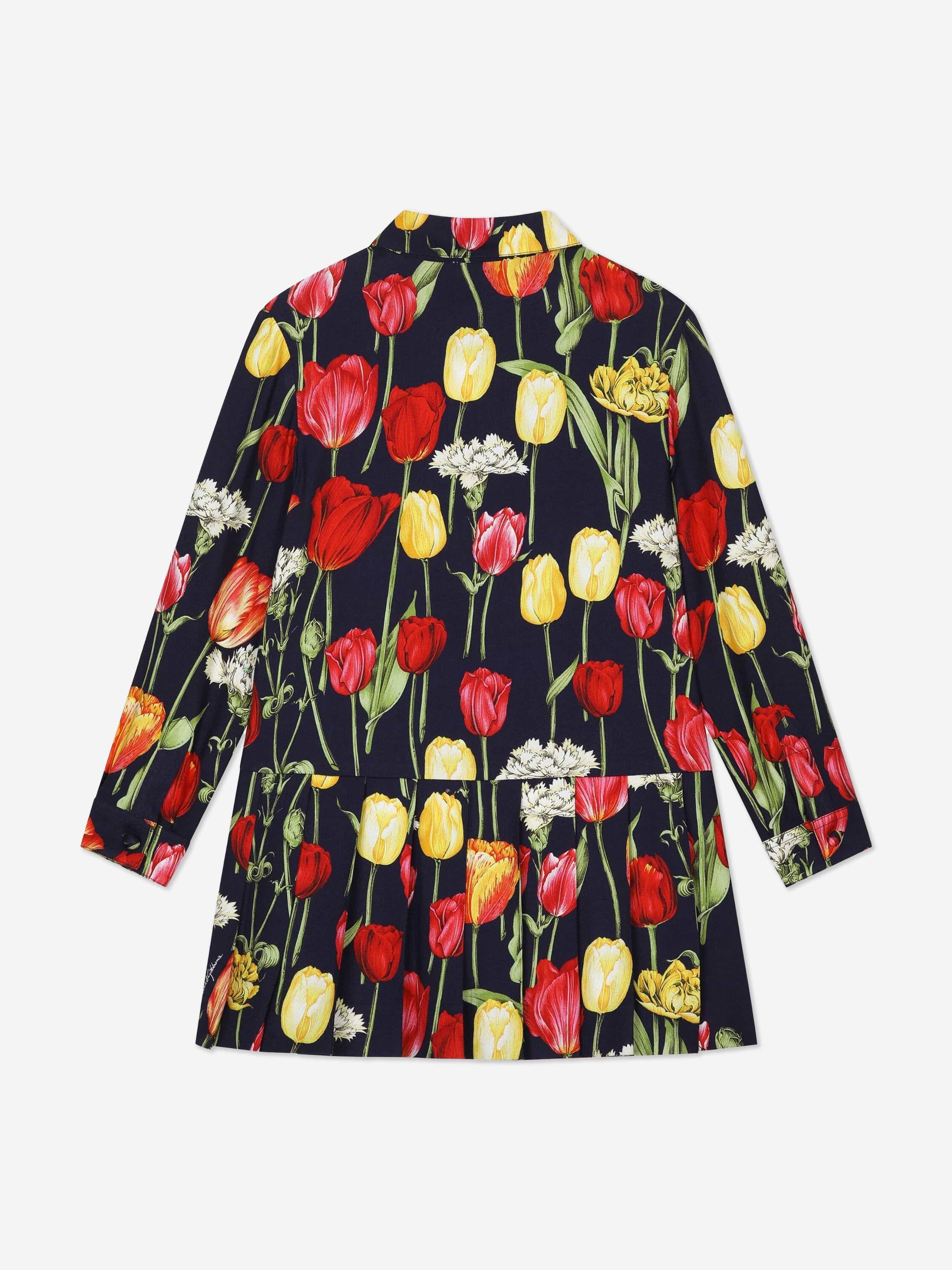Dolce & Gabbana Girls Tulip Print Dress in Multicolour Cheap Pice Wholesale Pice