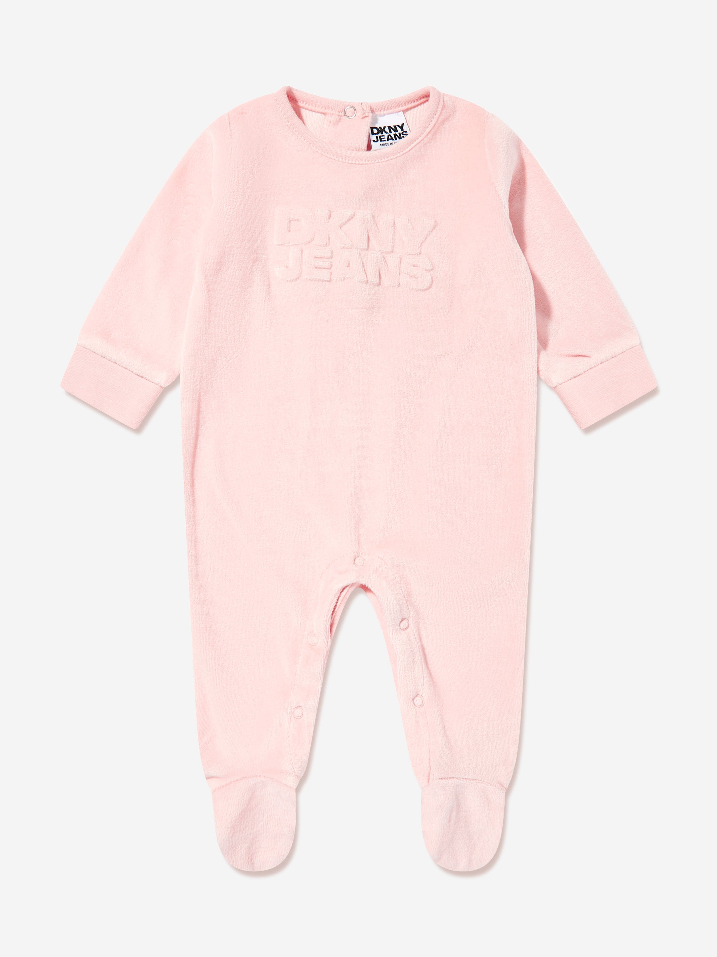 DKNY Baby Girls Velour Babygrow in Pink Free Shipping For Nice