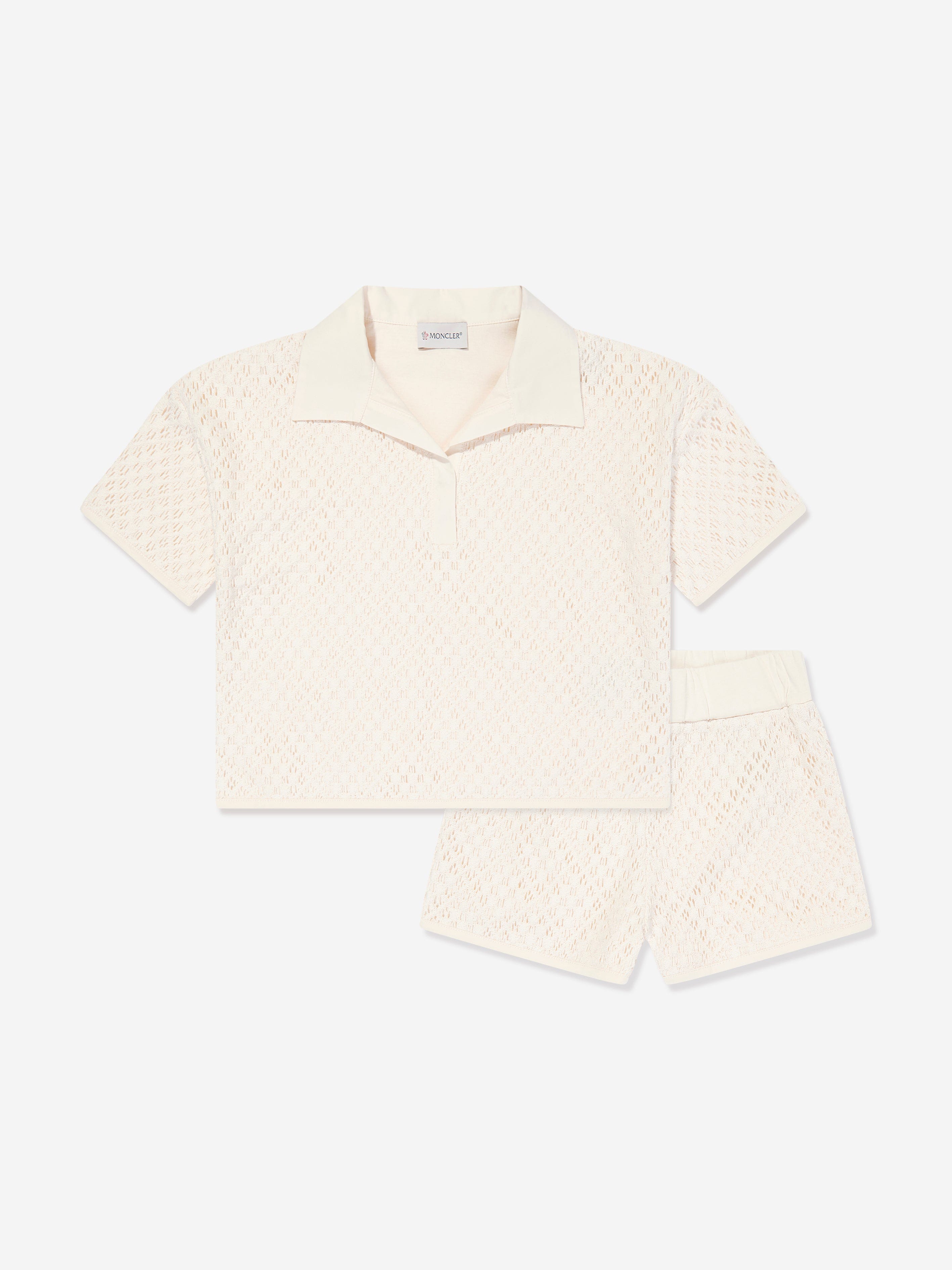 Moncler Enfant Girls Short Set in Ivory Sale 100% Guaranteed