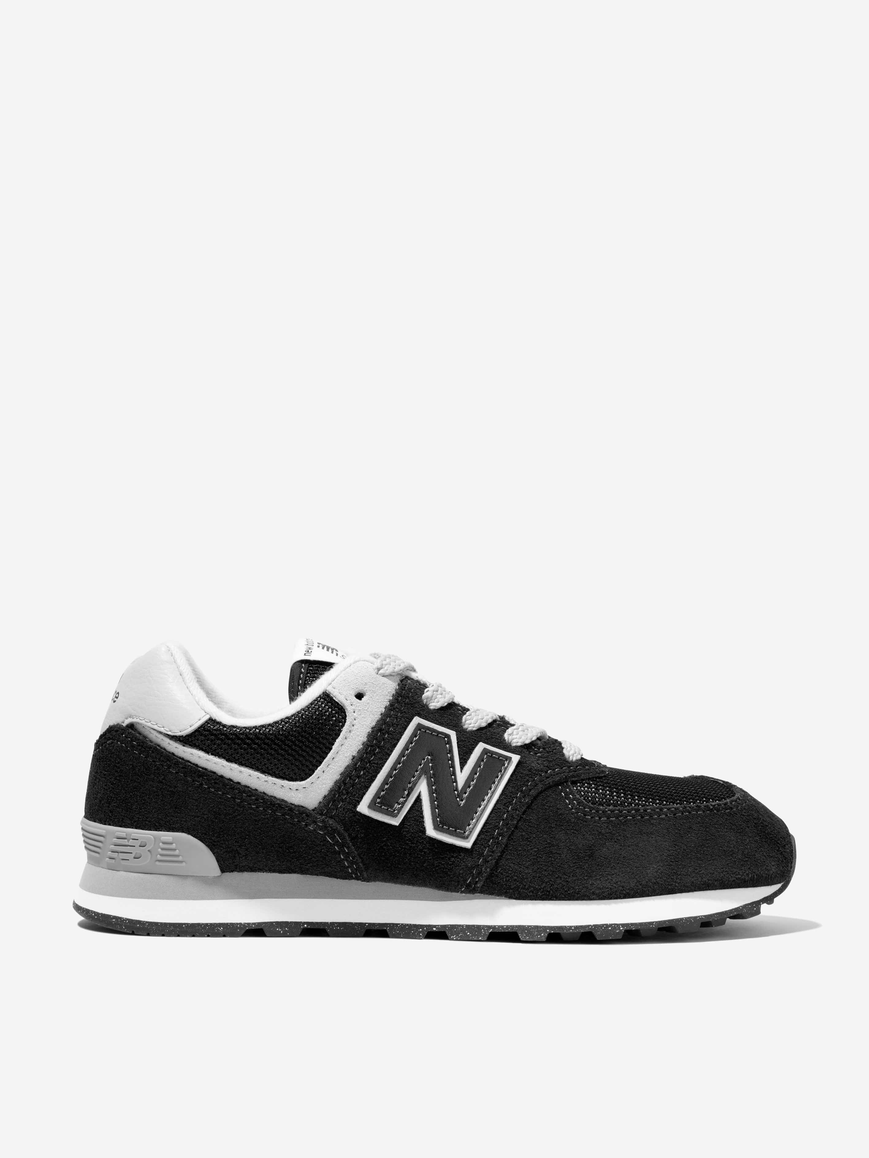 New Balance Kids 574 Lace Up Logo Trainers in Black Sale Huge Surprise
