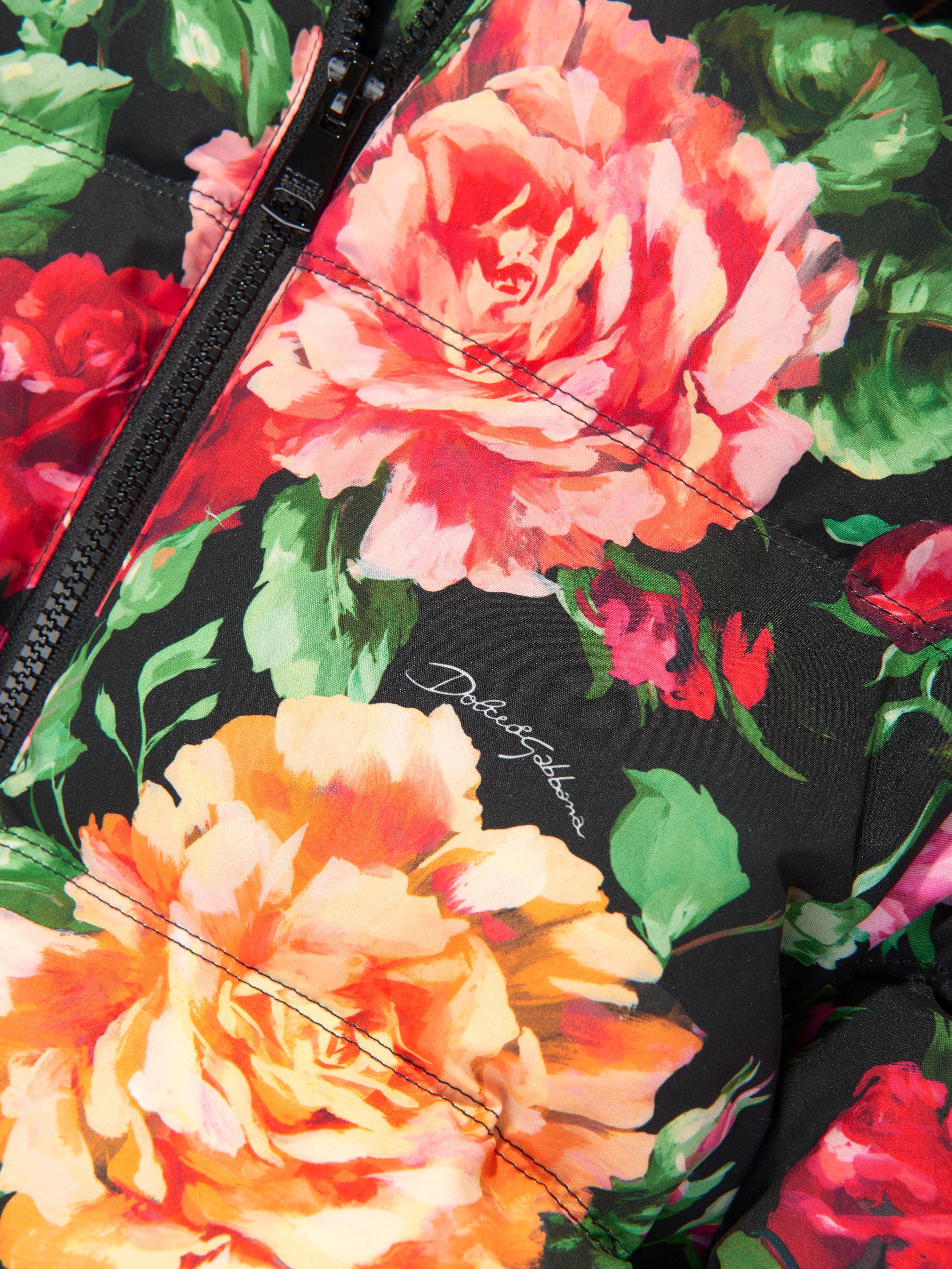 Dolce & Gabbana Girls Down Padded Rose Jacket in Multicolour Footlocker Pictures Online