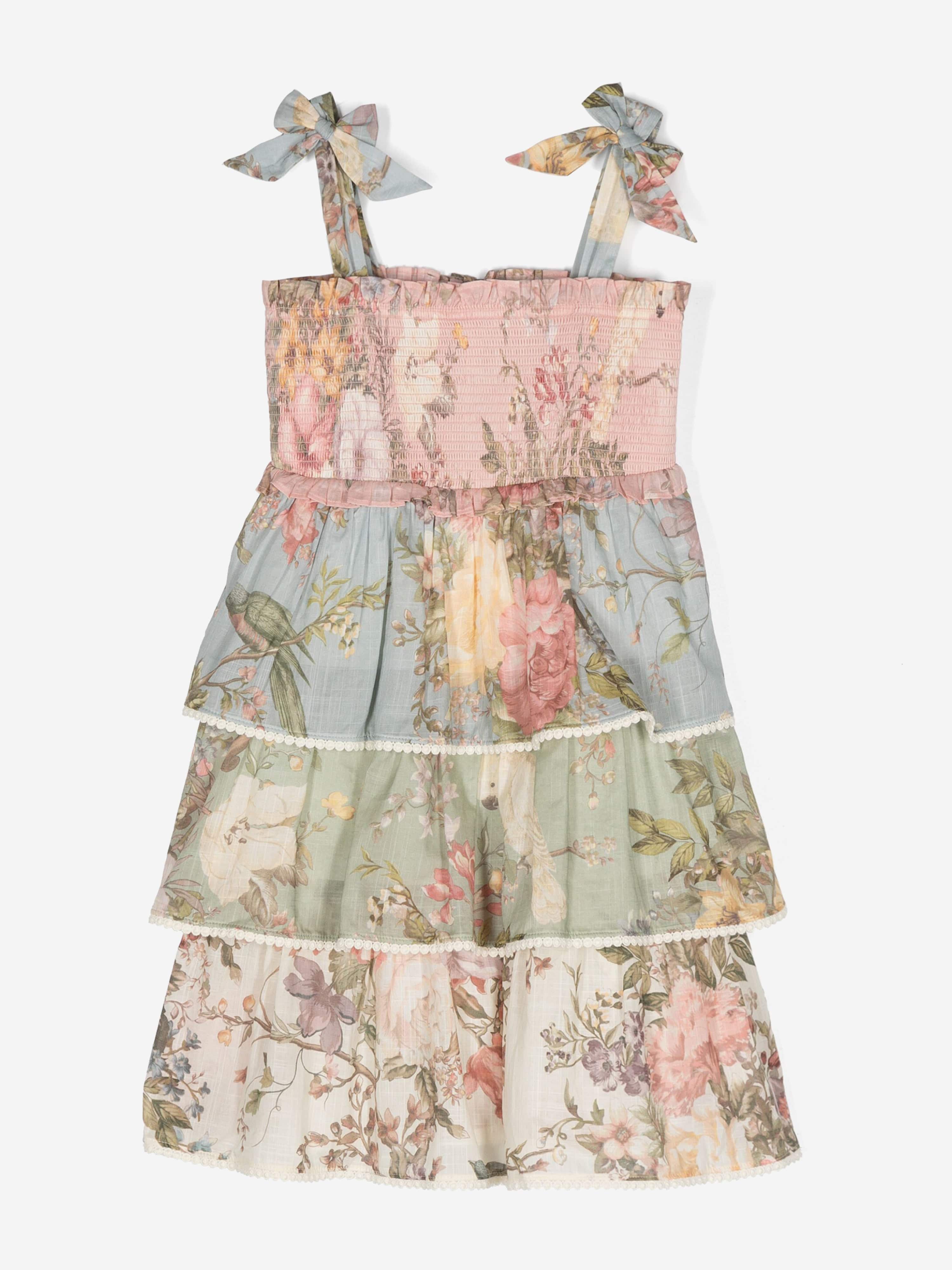 Zimmermann Girls Waverly Tiered Dress in Multicolour Discount Countdown Package