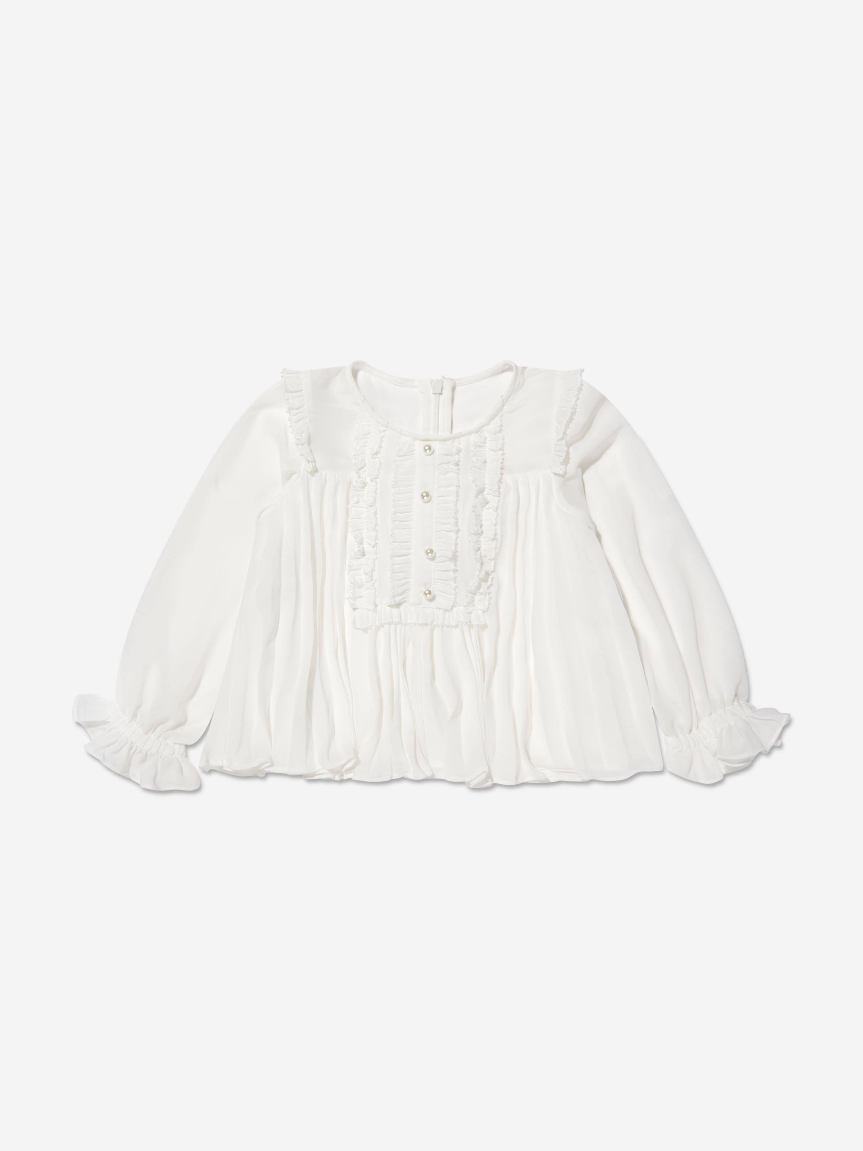 Self Portrait Girls Chiffon Top in White Release Dates