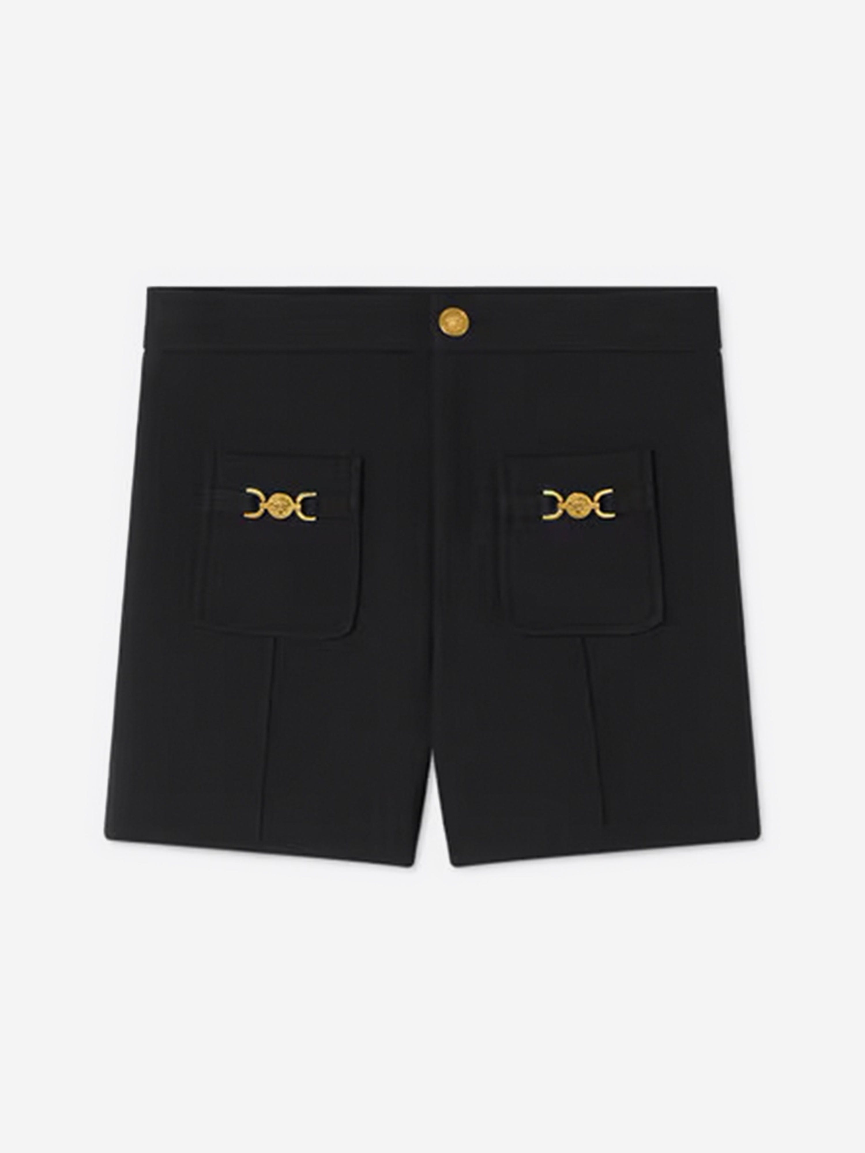 Versace Girls Stretch Cady Shorts in Black Clearance Store Sale Online