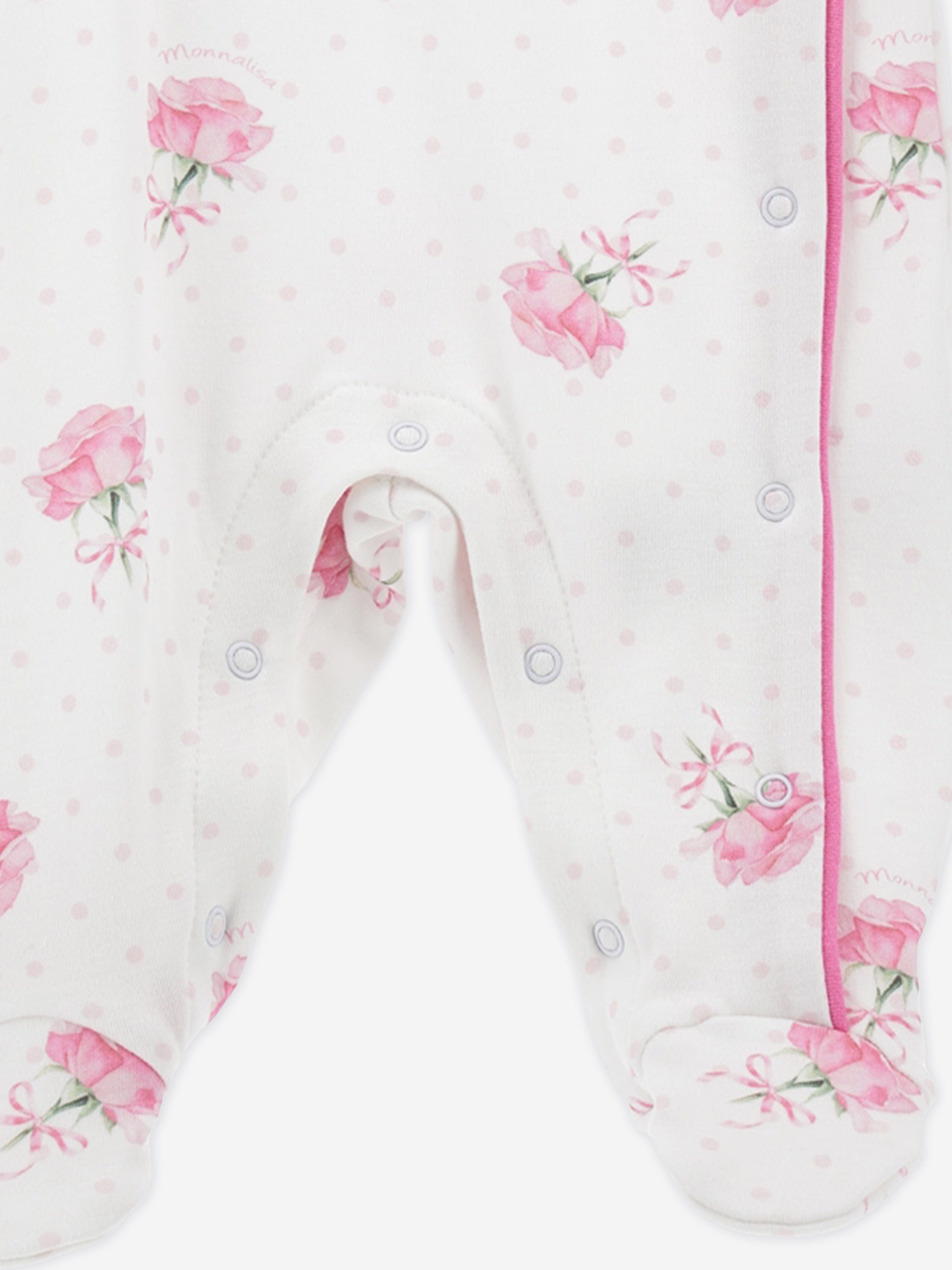 Baby Girls Rose Print Babygrow in White Outlet Footlocker Finishline