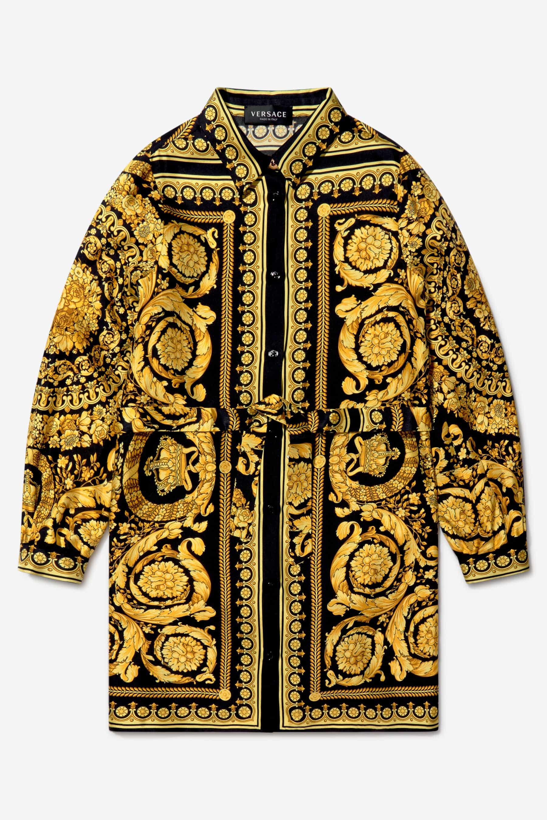 Versace Girls Baroque Print Shirt Dress Geniue Stockist Cheap Pice