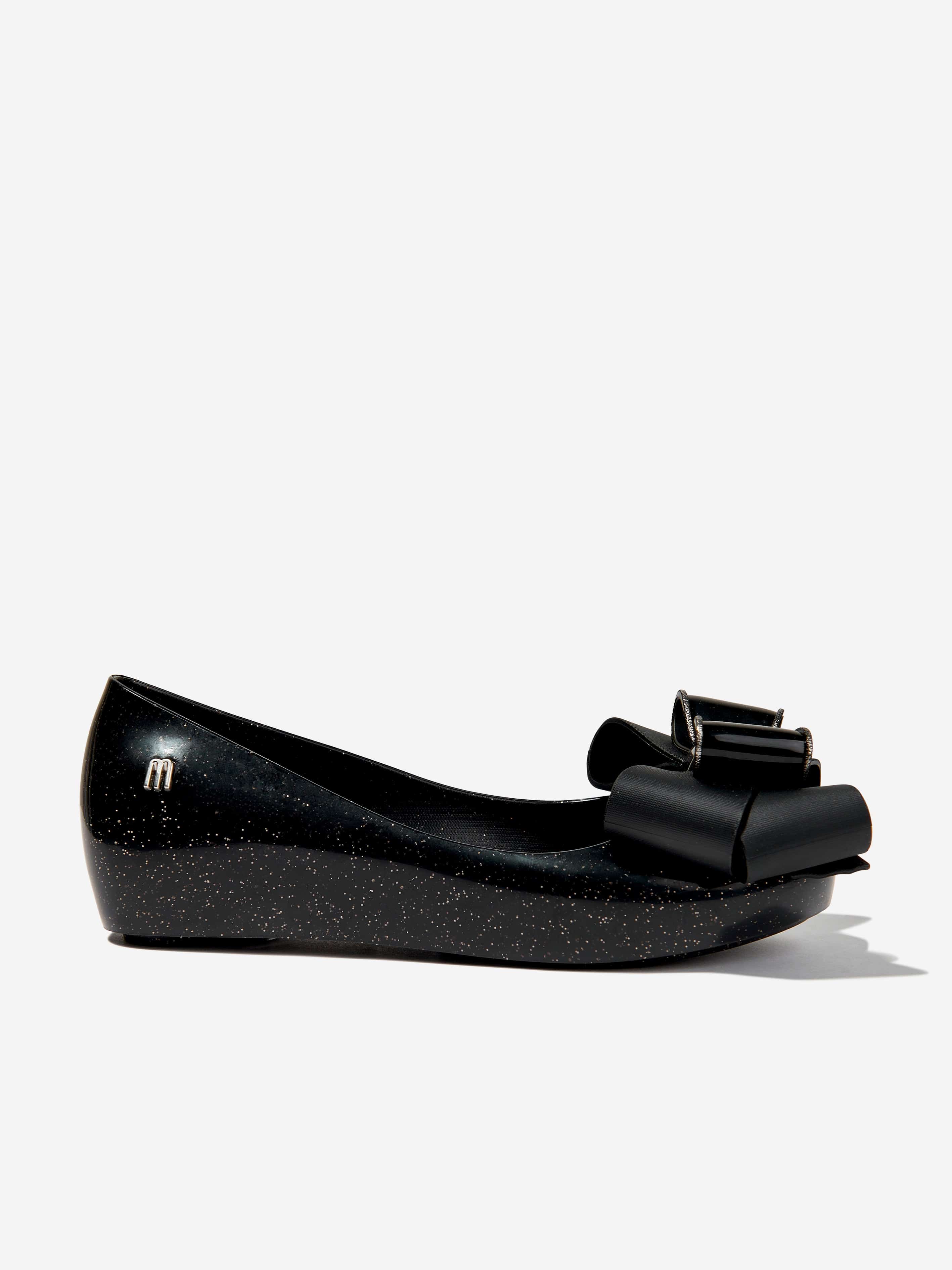 Mini Melissa Girls Mini Ultragirl Fab Bow Ballerinas in Black For Sale Online