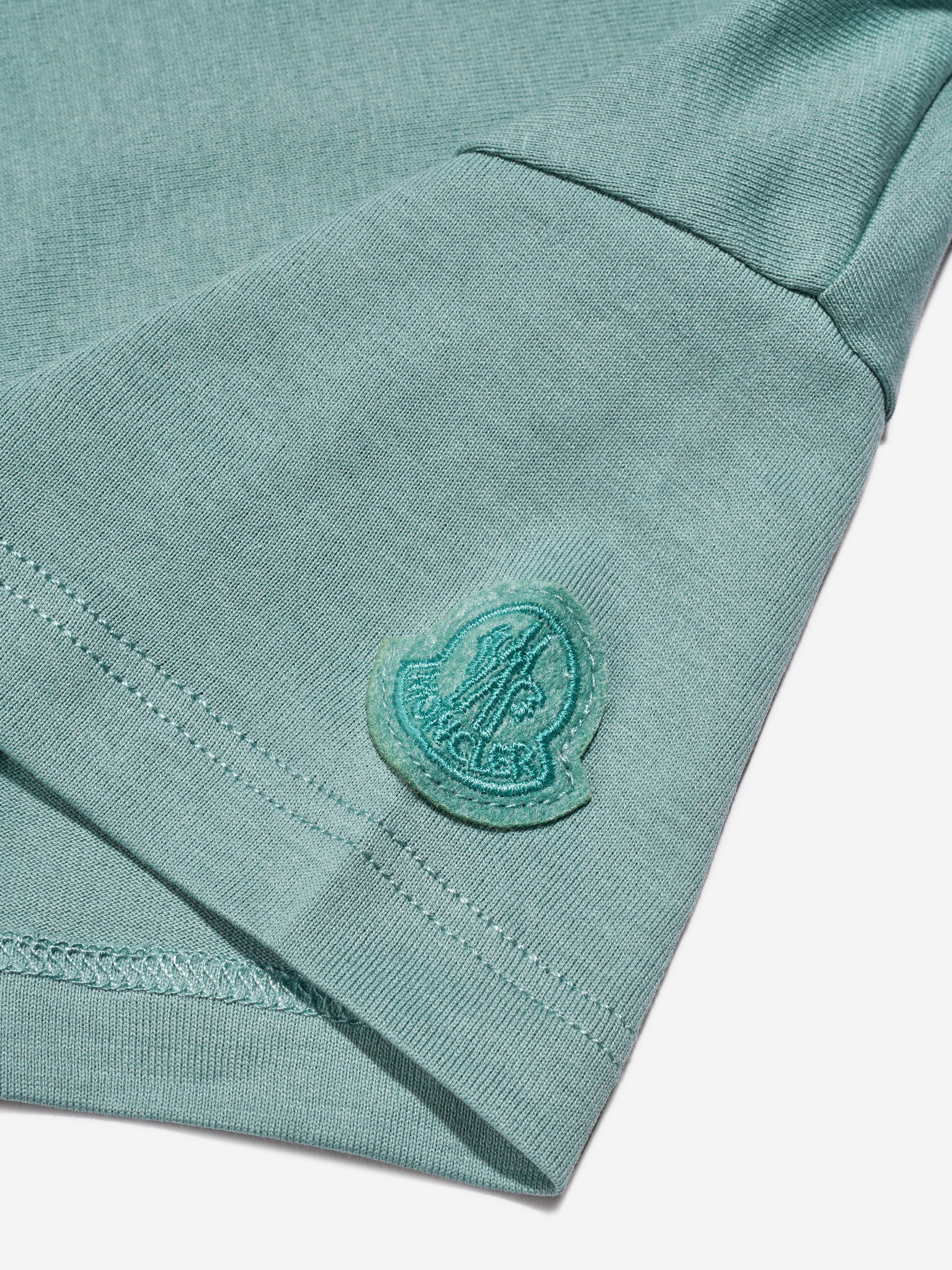 Moncler Enfant Girls Logo Print T-Shirt in Green Buy Cheap Footlocker Pictures