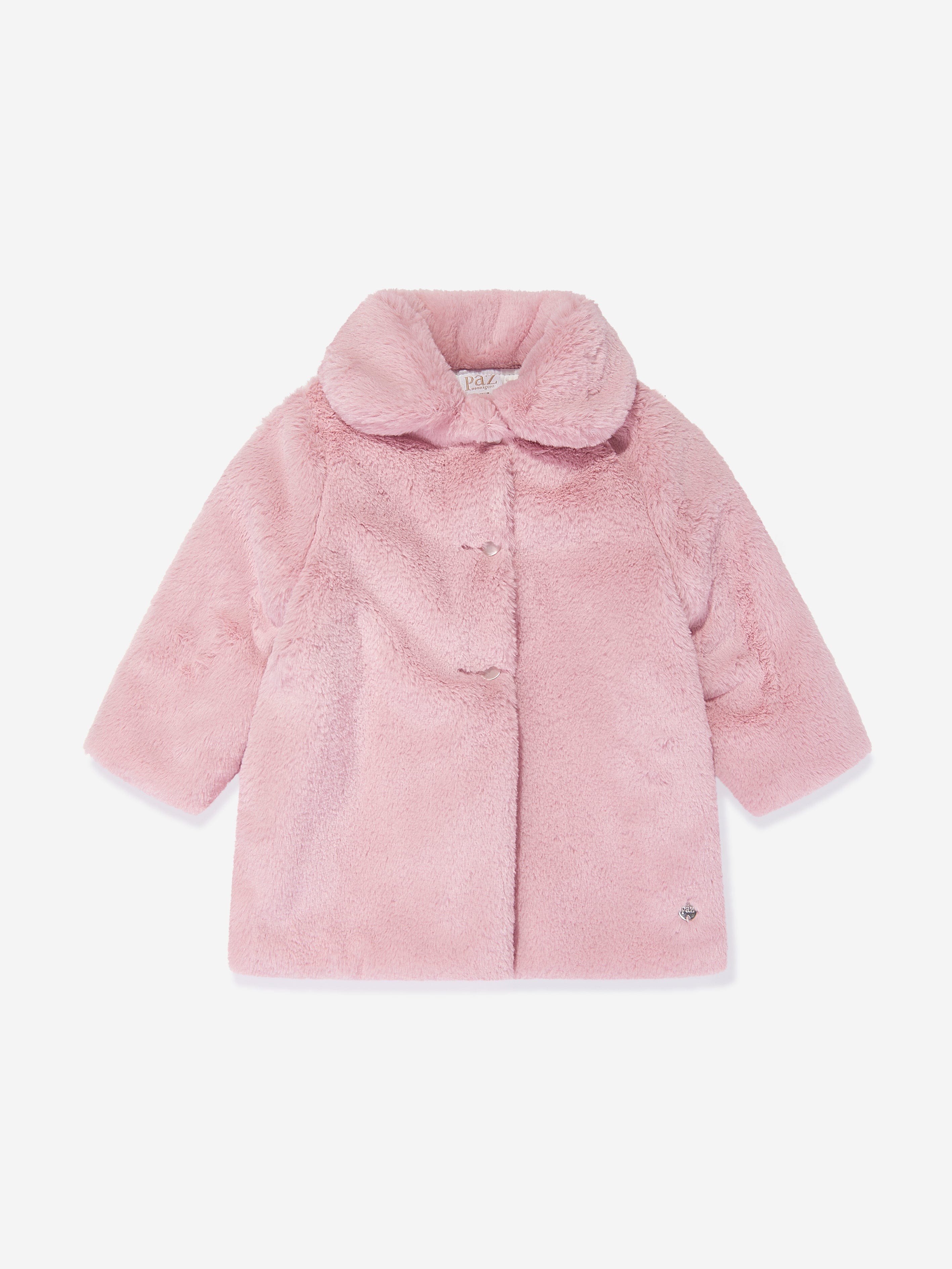 Paz Rodriguez Girls Faux Fur Coat in Pink Clearance 2025