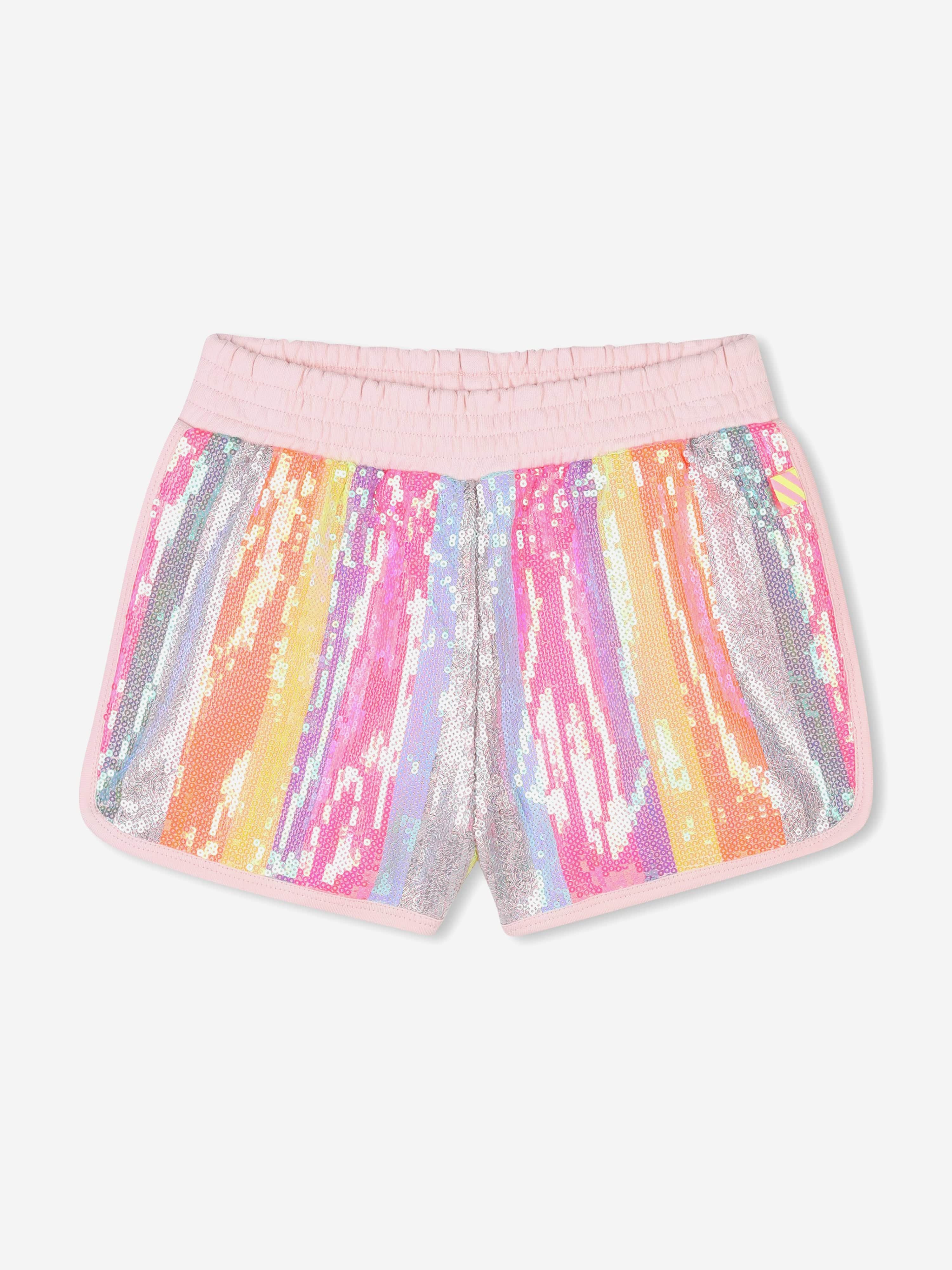 Girls Striped Sequin Shorts in Pink Sale Professional