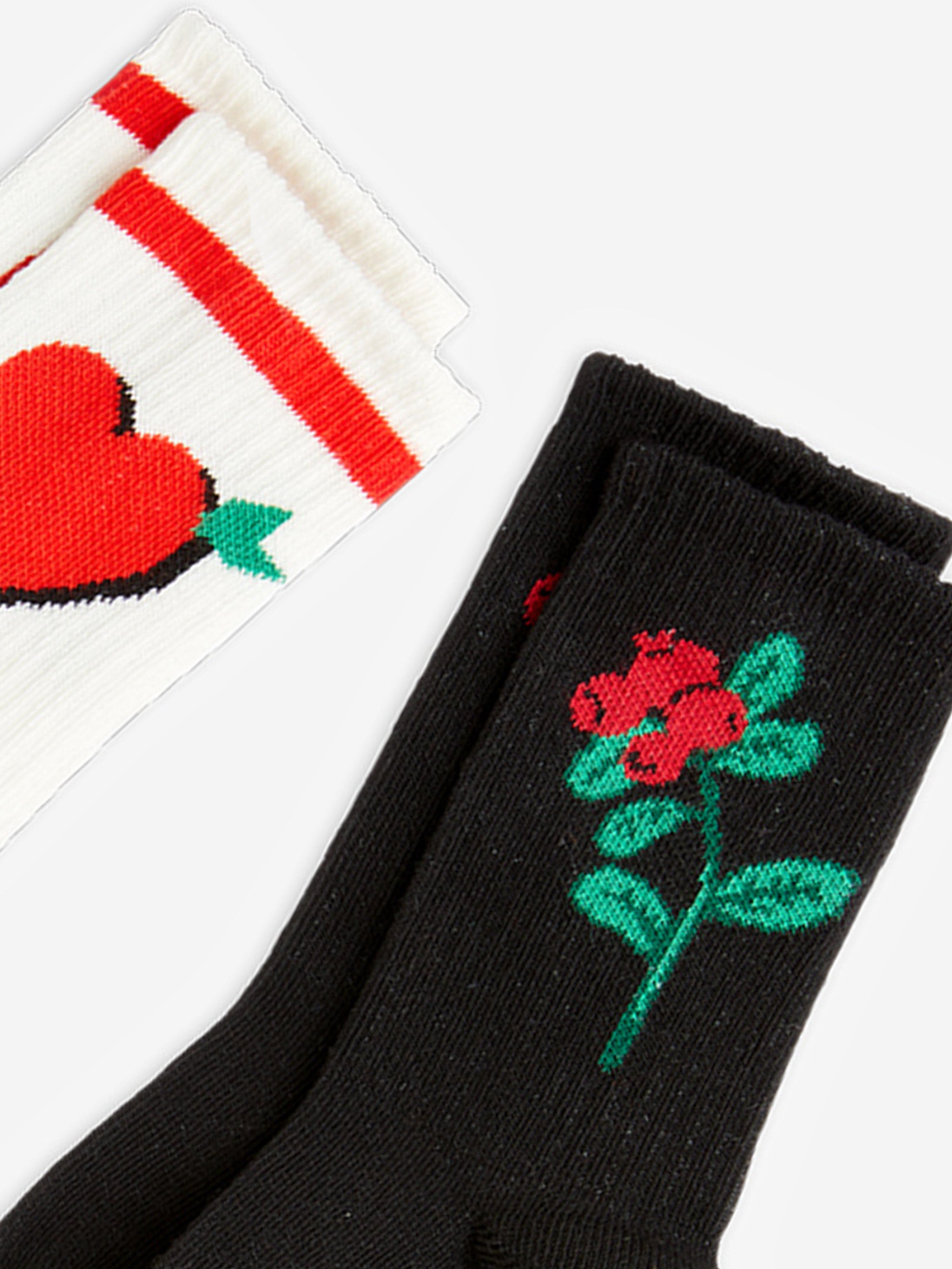 Girls Arrowed Heart 2 Pack Socks in Multicolour Best Place