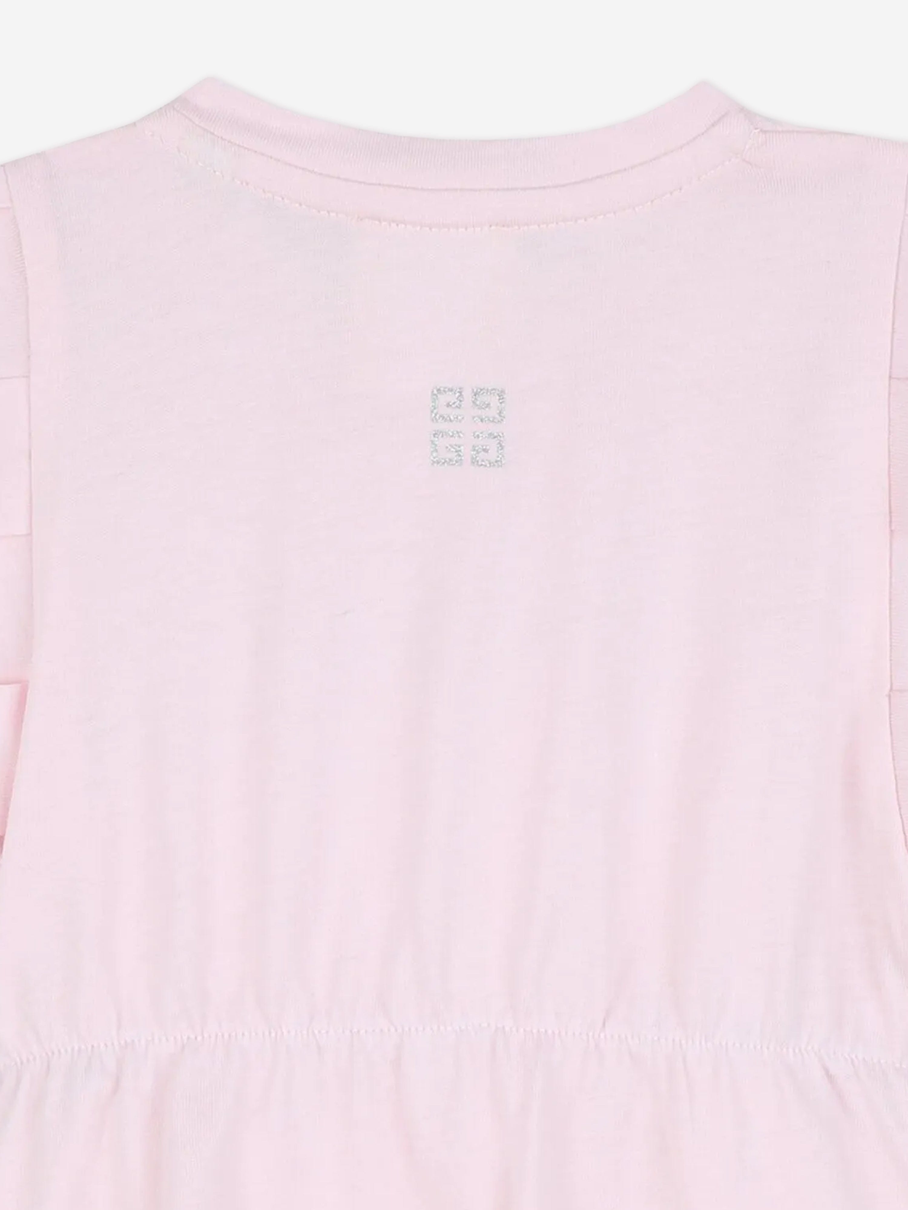 Baby Girls Glitter Logo Jersey Dress in Pink Discount Tumblr