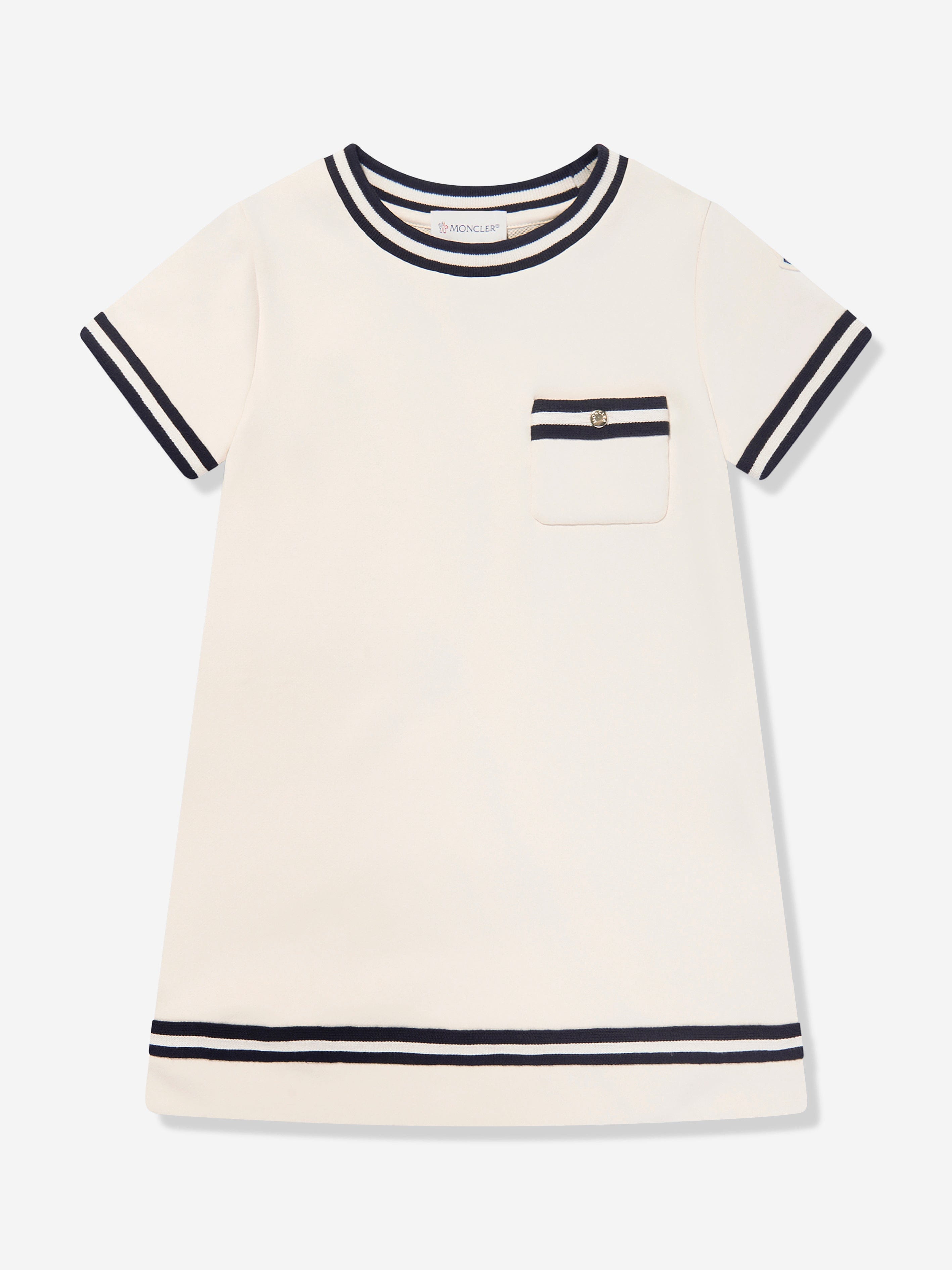 Moncler Enfant Girls A-Line Pocket Dress in Ivory Official Site