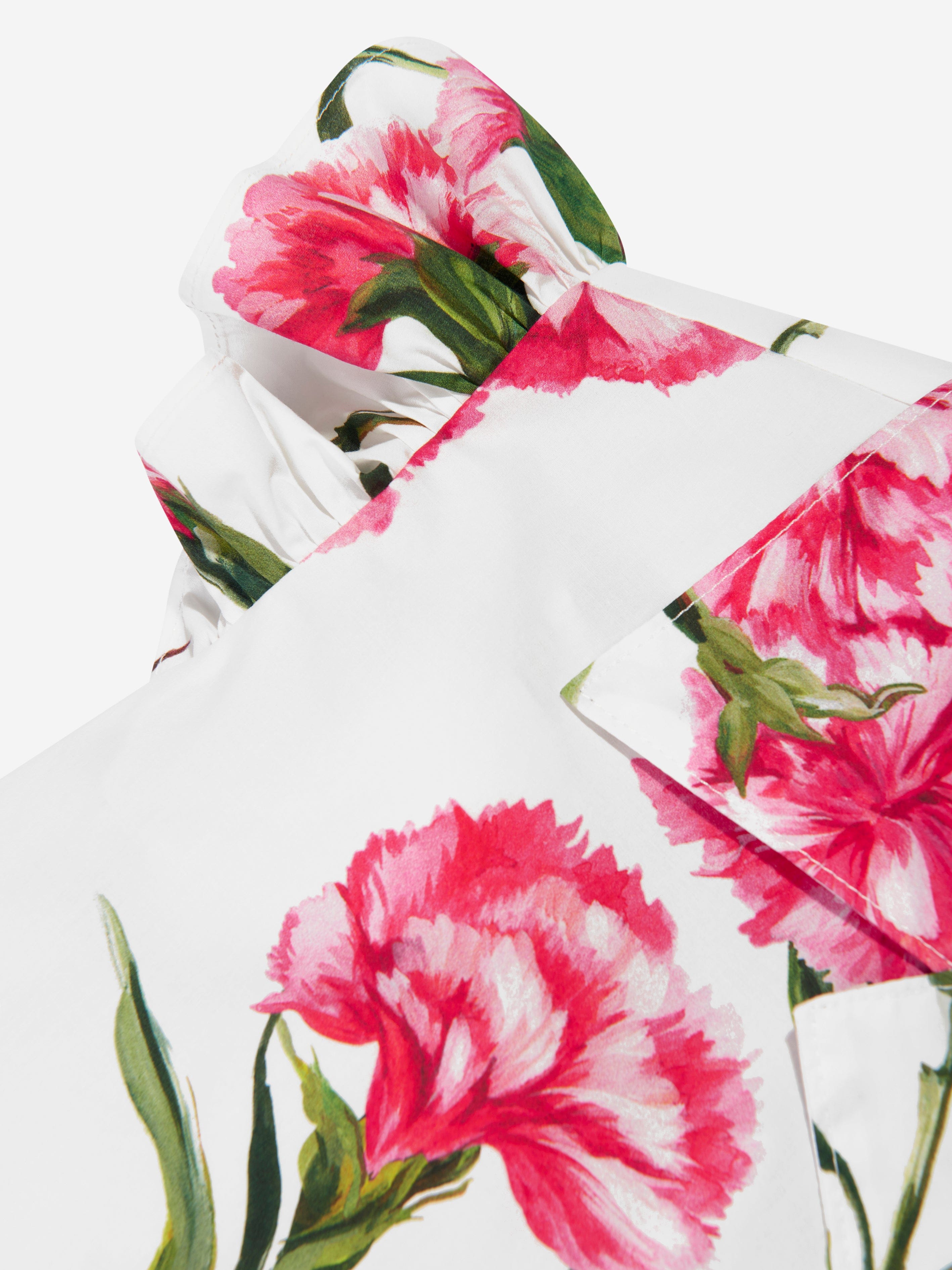 Dolce & Gabbana Girls Carnation Blouse in White Free Shipping With Mastercard