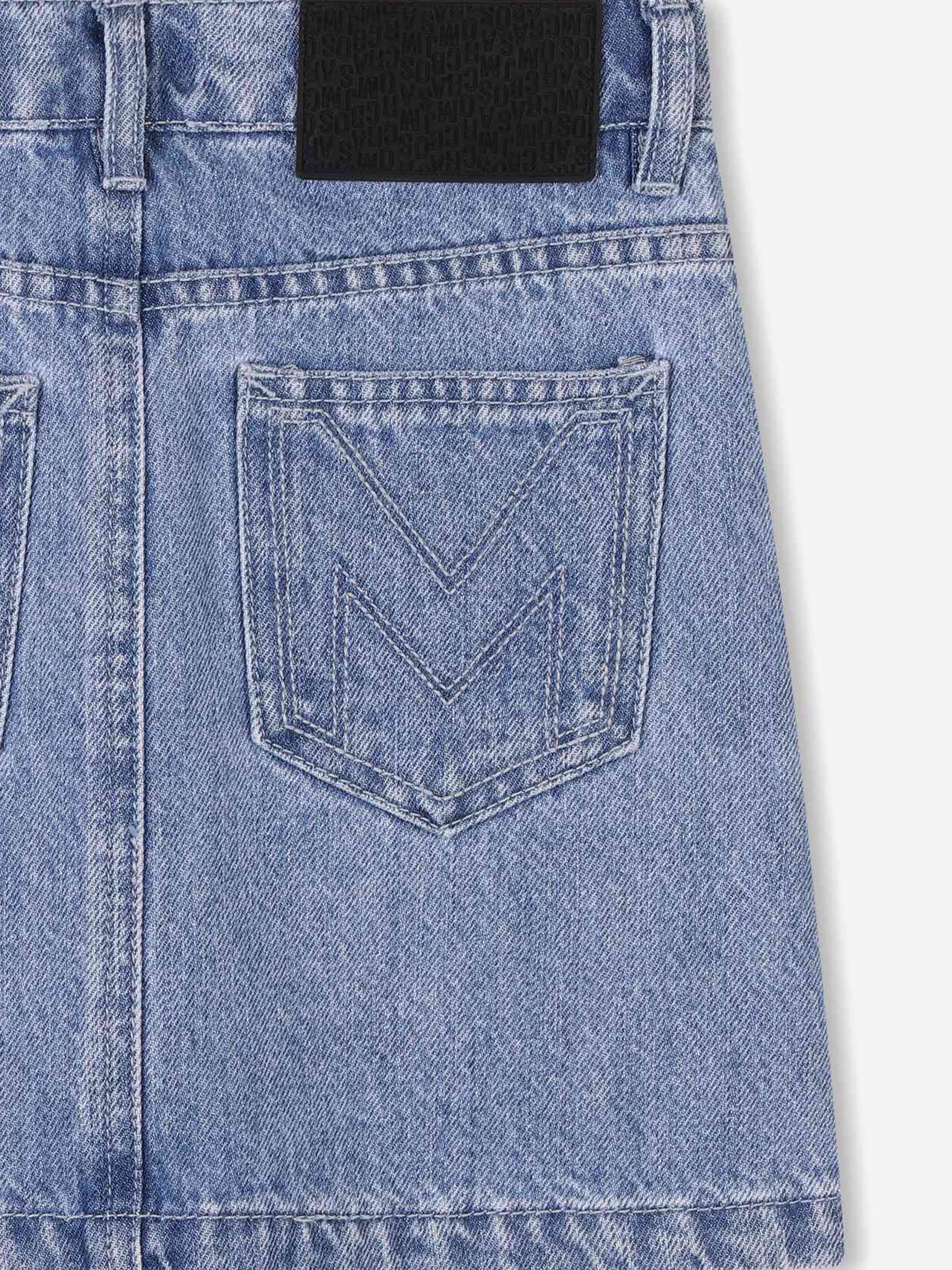 Girls Diamante Denim Skirt in Blue Outlet Buy