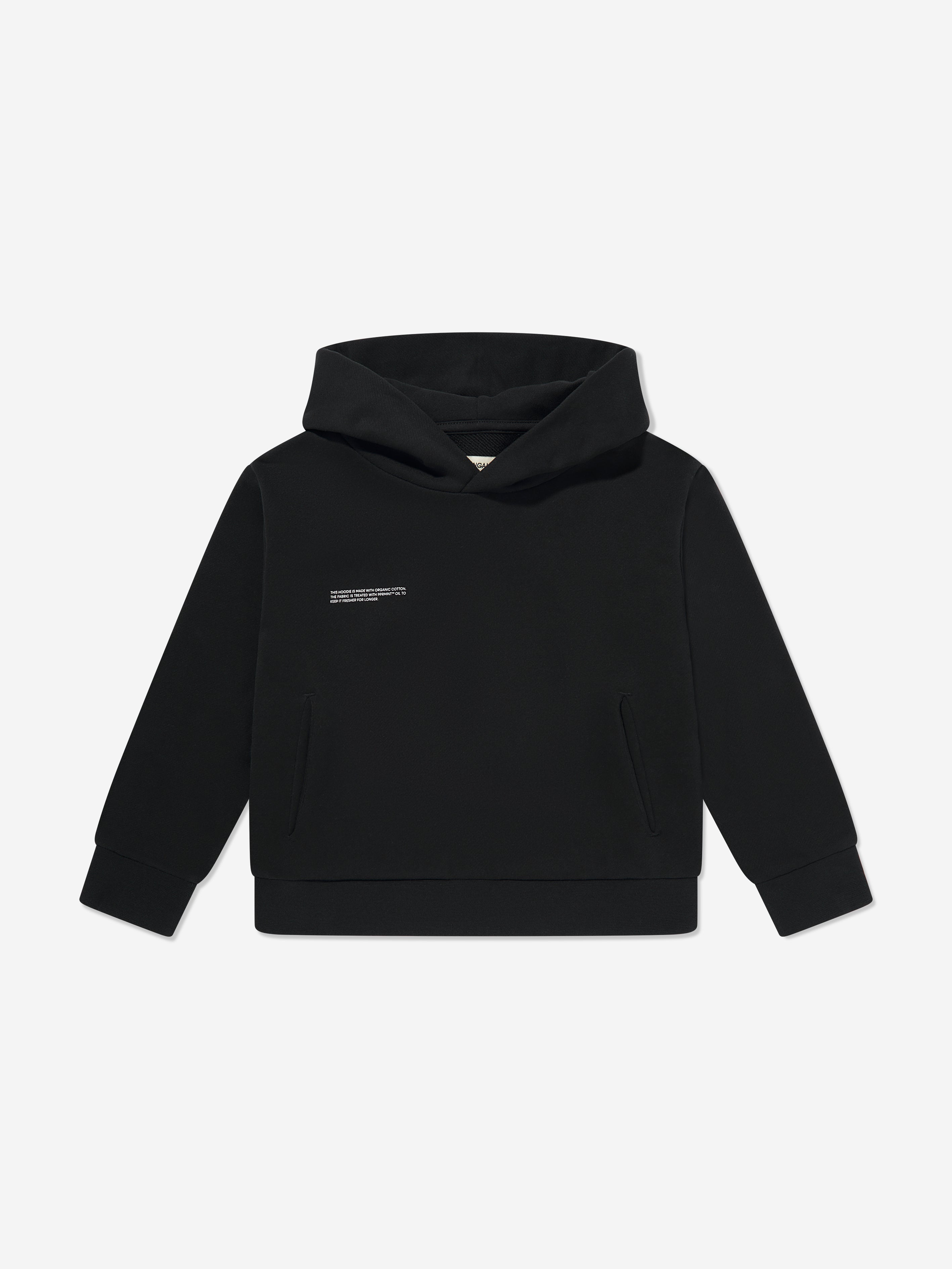 PANGAIA Kids 365 Midweight Hoodie in Black Buy Cheap For Nice