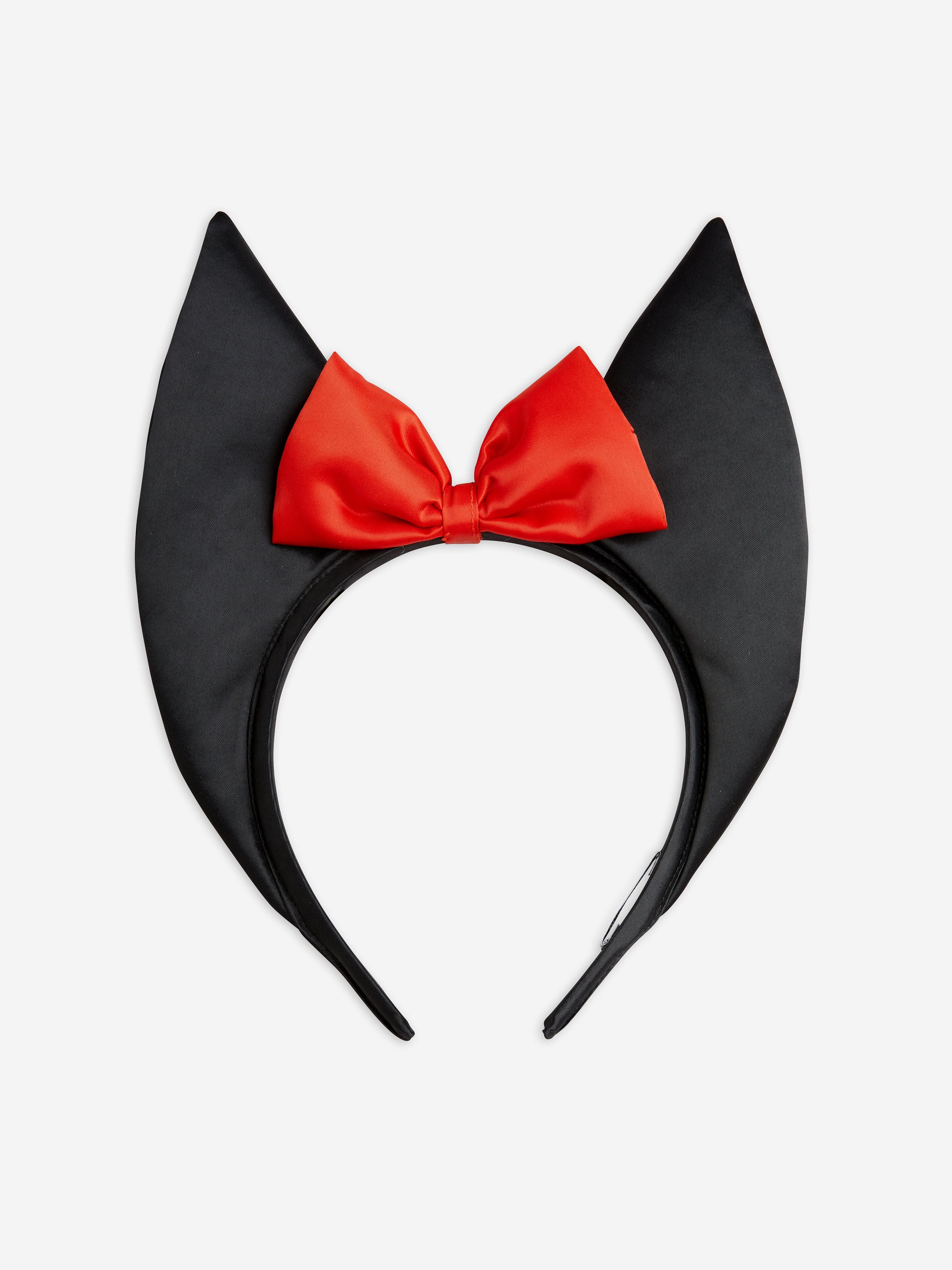 Mini Rodini Girls Bat Ears Satin Headband in Black Top Quality For Sale